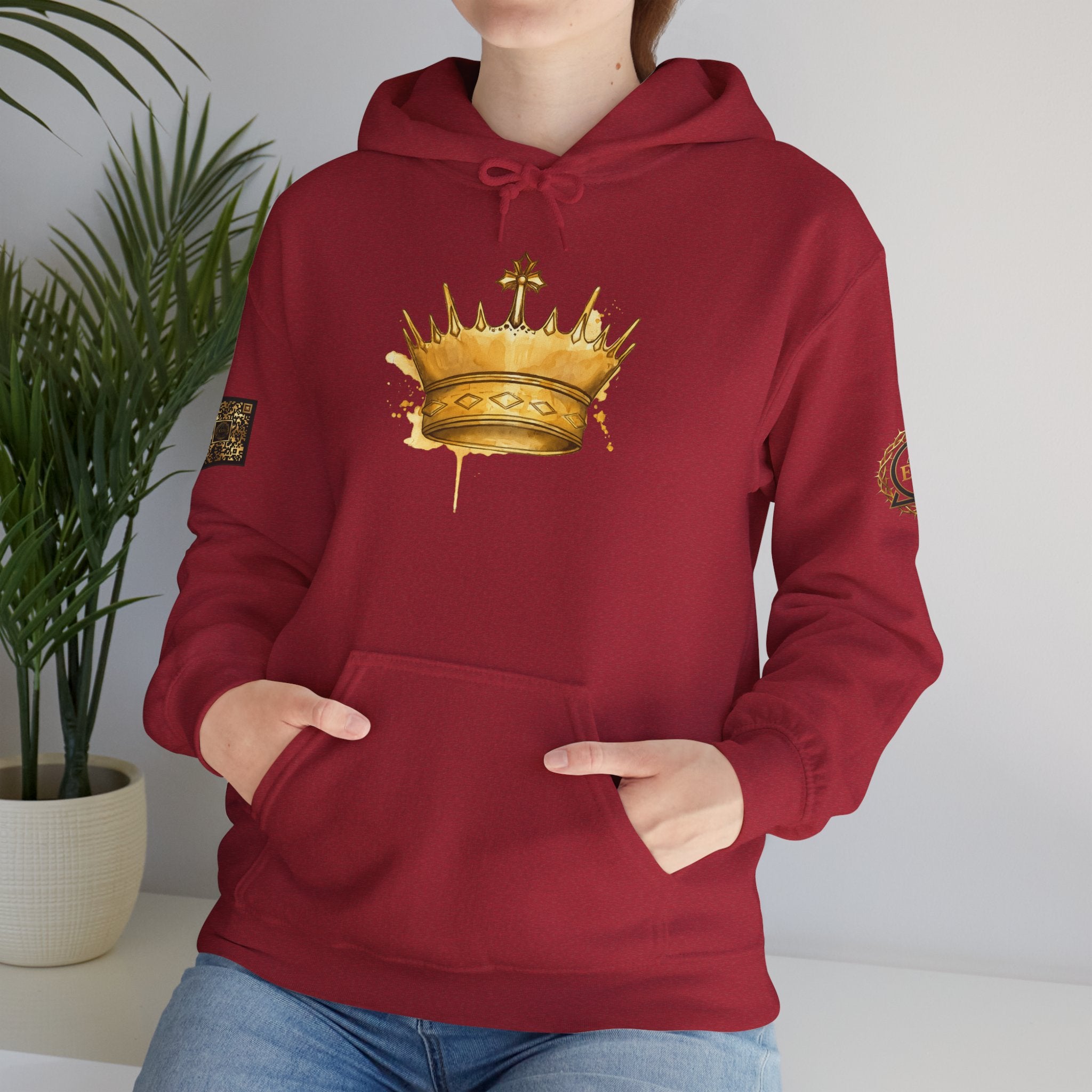 Gold Crown Hoodie — Regal Graphic Pullover for King/Queen Vibe