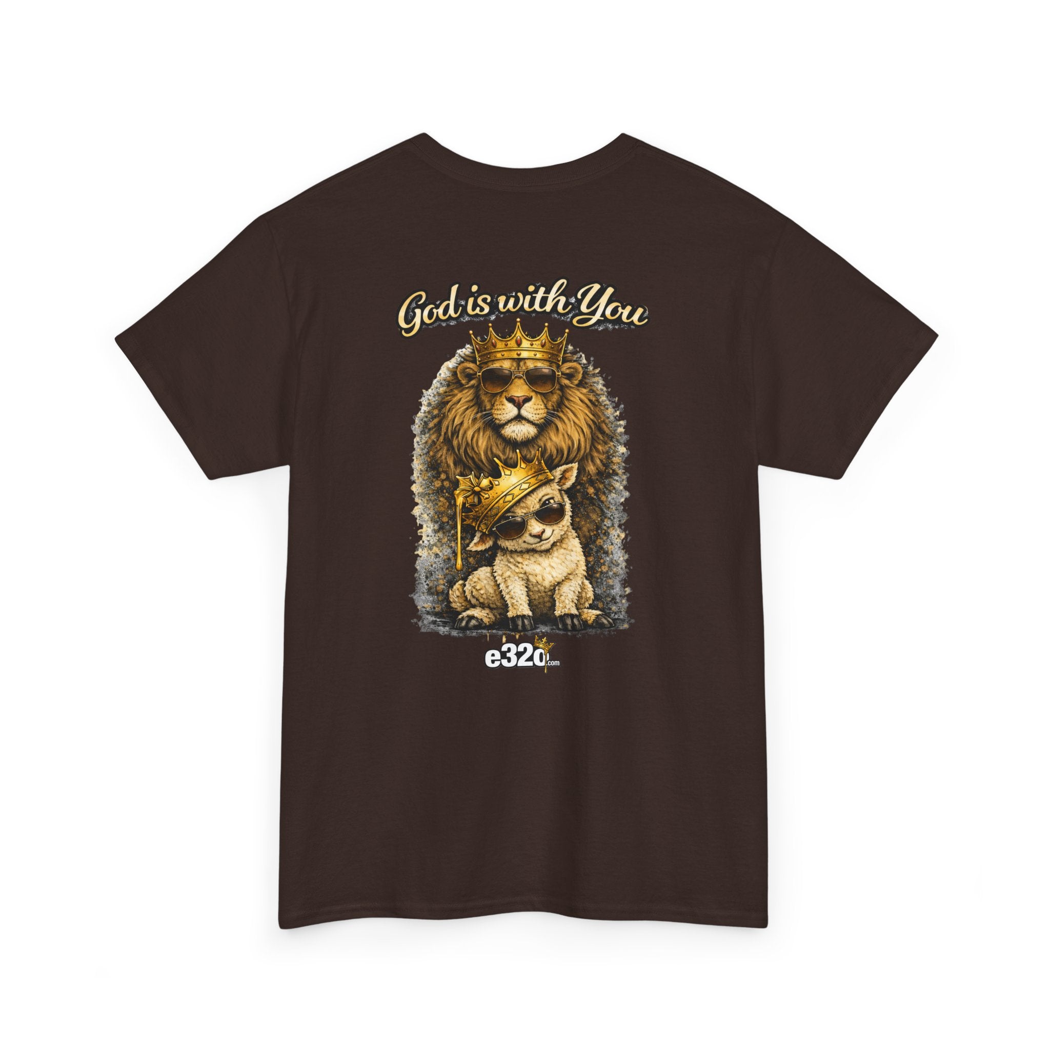 Joshua 1:9 Lion and Lamb Tee — "Be Strong and Courageous / God Is With You" Inspirational Graphic T-Shirt