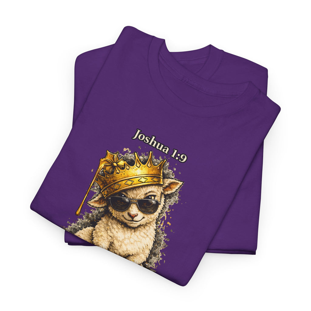 Joshua 1:9 Lion and Lamb Tee — "Be Strong and Courageous / God Is With You" Inspirational Graphic T-Shirt