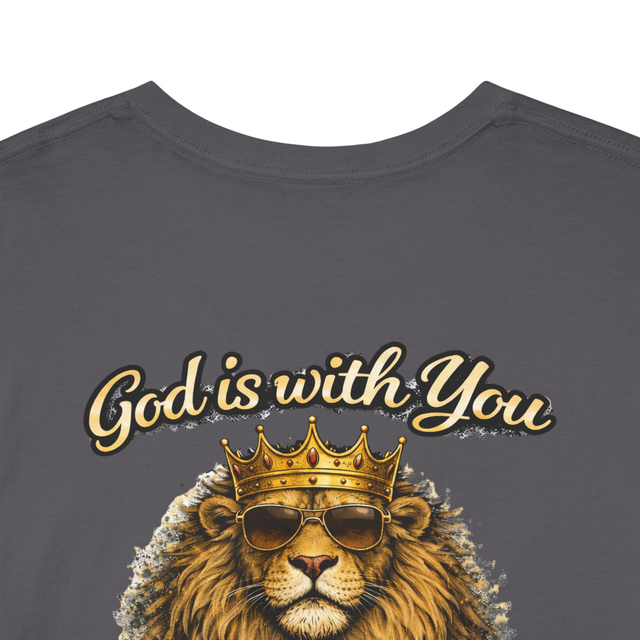 Joshua 1:9 Lion and Lamb Tee — "Be Strong and Courageous / God Is With You" Inspirational Graphic T-Shirt