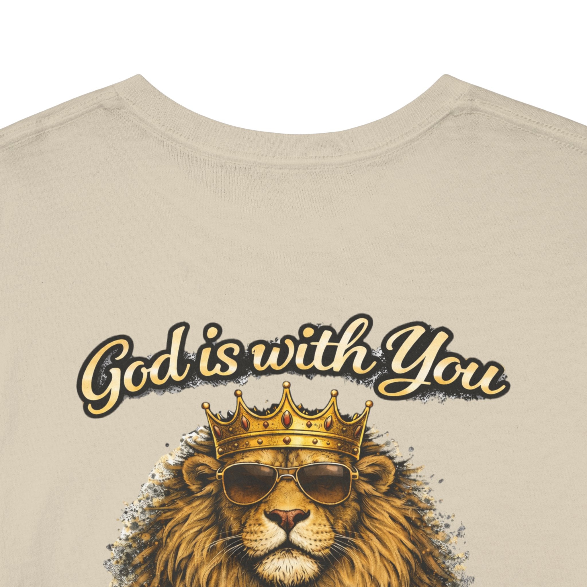 Joshua 1:9 Lion and Lamb Tee — "Be Strong and Courageous / God Is With You" Inspirational Graphic T-Shirt