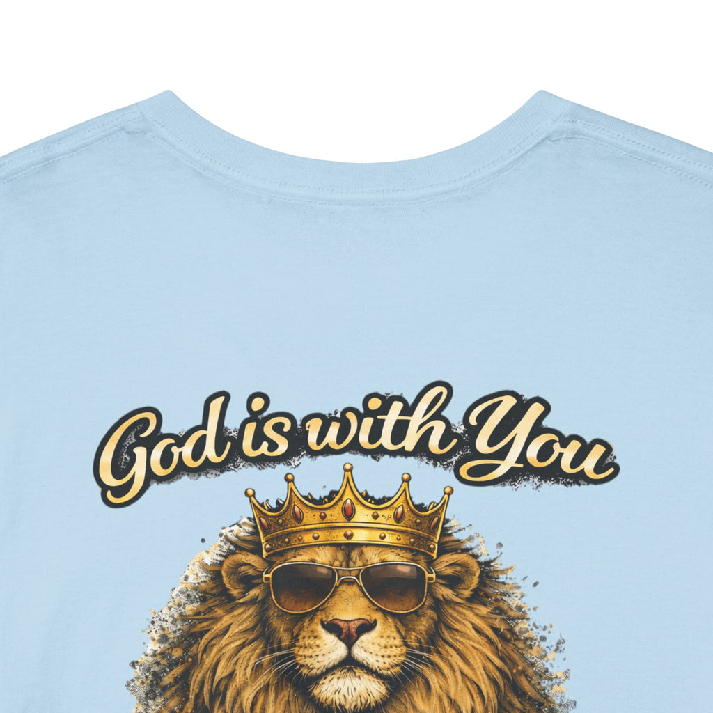 Joshua 1:9 Lion and Lamb Tee — "Be Strong and Courageous / God Is With You" Inspirational Graphic T-Shirt