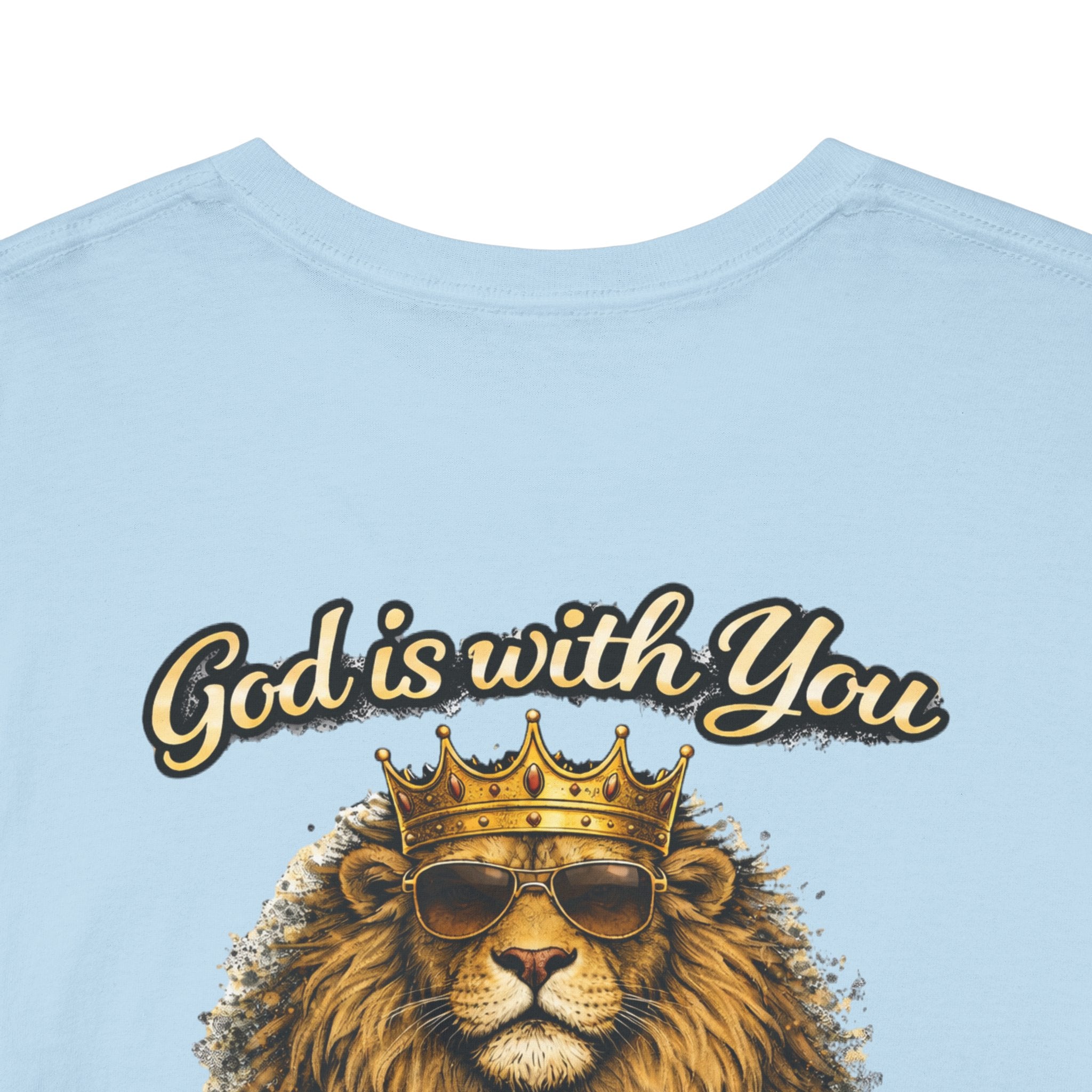Joshua 1:9 Lion and Lamb Tee — "Be Strong and Courageous / God Is With You" Inspirational Graphic T-Shirt