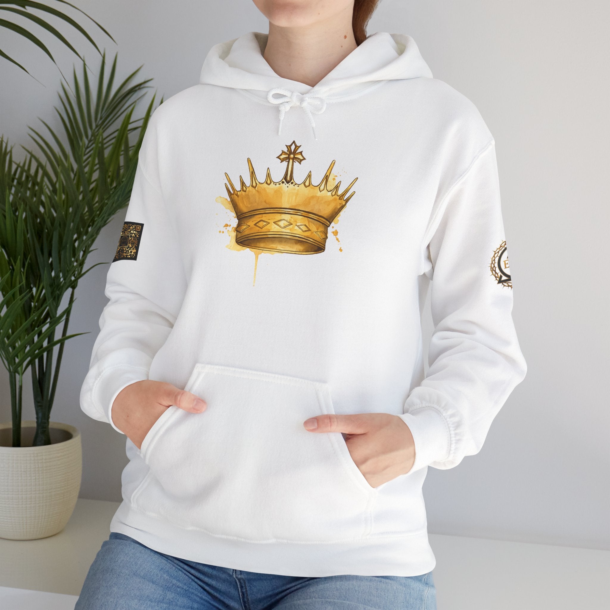 Gold Crown Hoodie — Regal Graphic Pullover for King/Queen Vibe