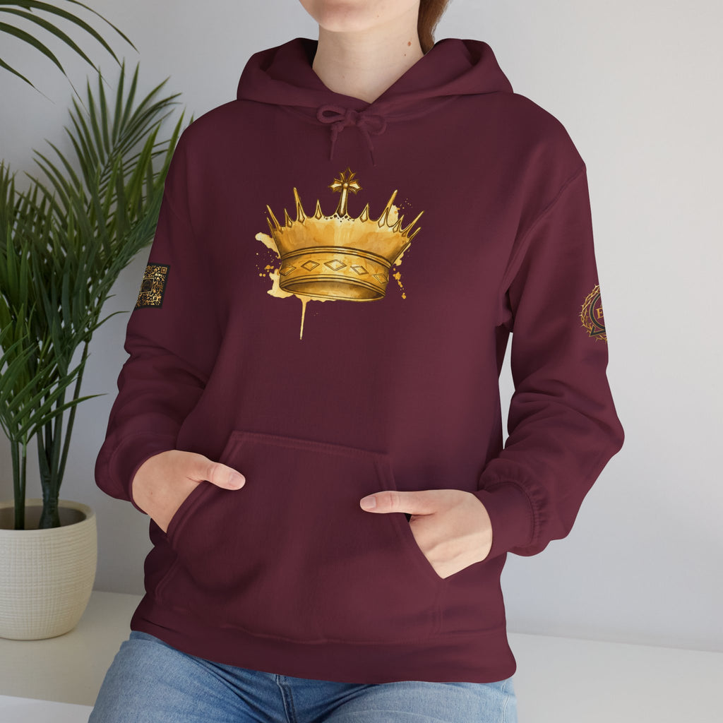 Gold Crown Hoodie — Regal Graphic Pullover for King/Queen Vibe