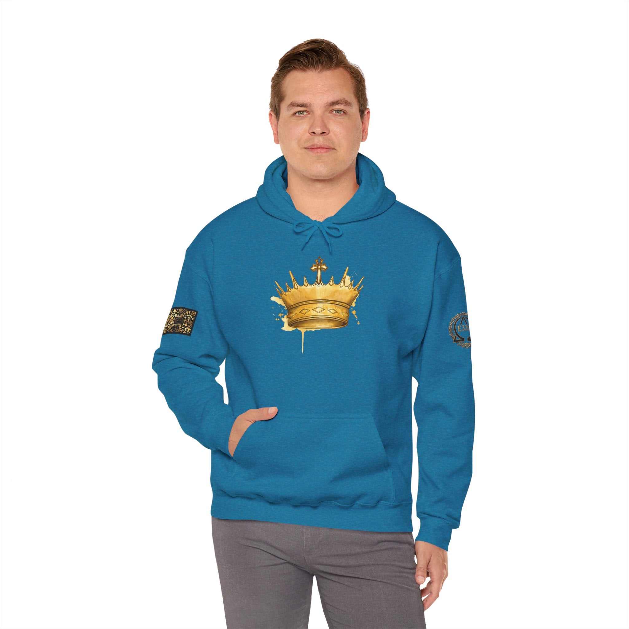 Gold Crown Hoodie — Regal Graphic Pullover for King/Queen Vibe