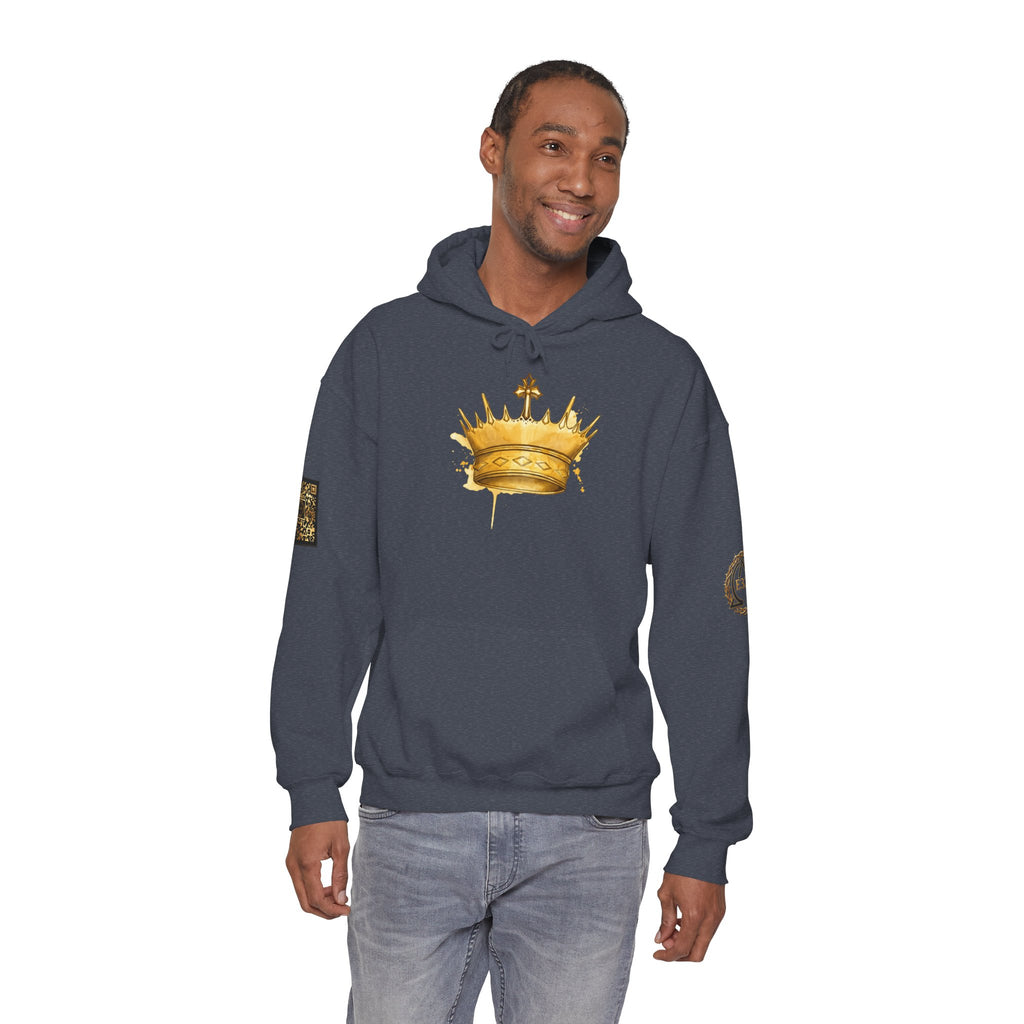 Gold Crown Hoodie — Regal Graphic Pullover for King/Queen Vibe