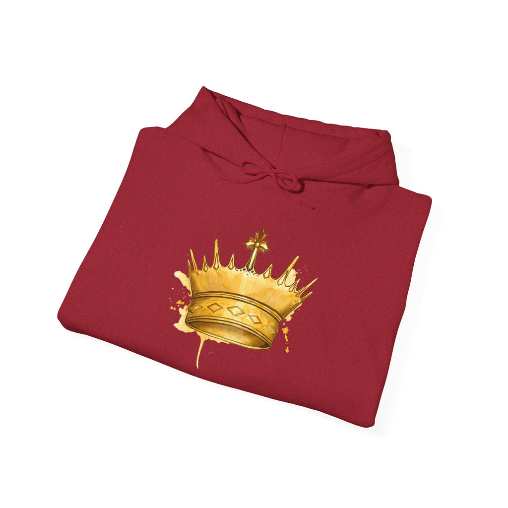 Gold Crown Hoodie — Regal Graphic Pullover for King/Queen Vibe