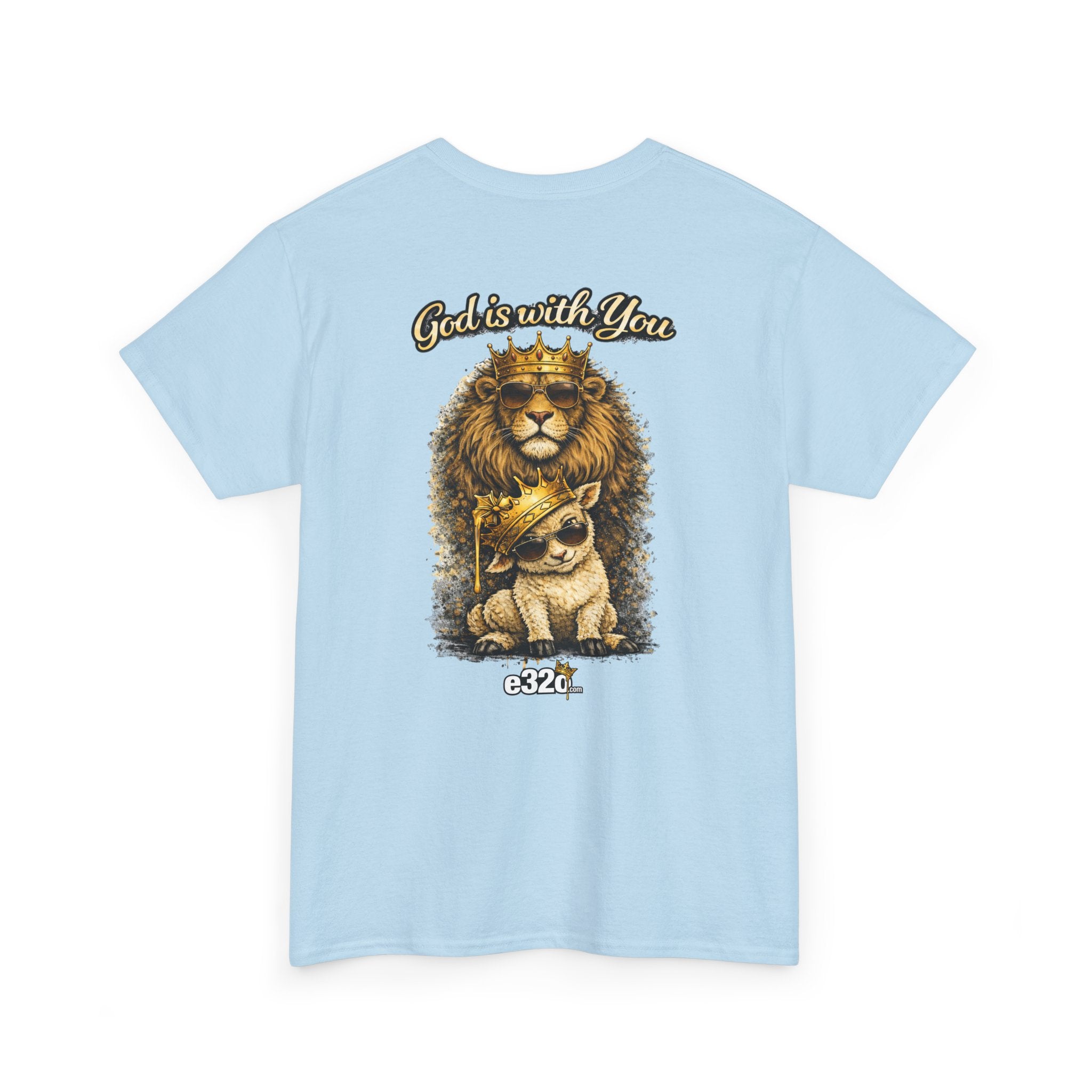 Joshua 1:9 Lion and Lamb Tee — "Be Strong and Courageous / God Is With You" Inspirational Graphic T-Shirt