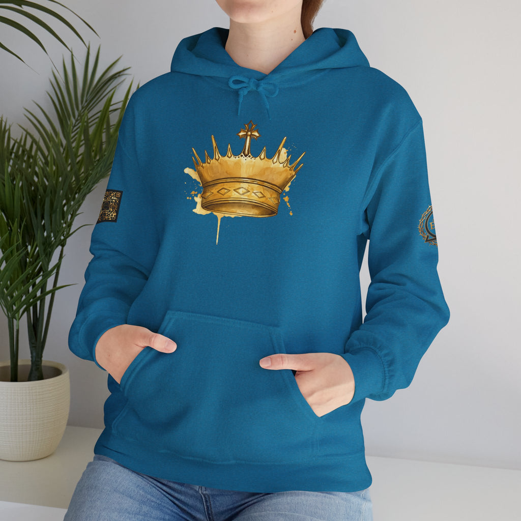 Gold Crown Hoodie — Regal Graphic Pullover for King/Queen Vibe