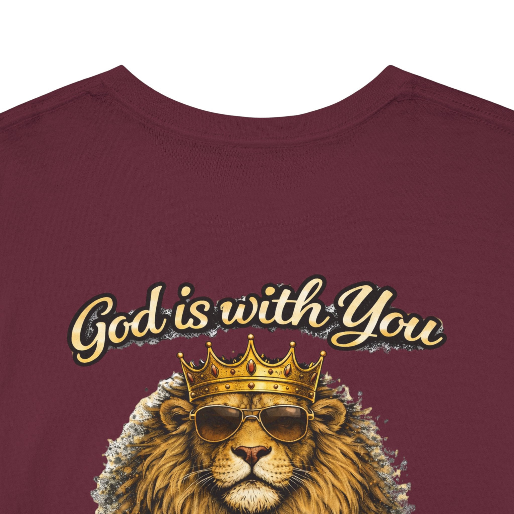 Joshua 1:9 Lion and Lamb Tee — "Be Strong and Courageous / God Is With You" Inspirational Graphic T-Shirt