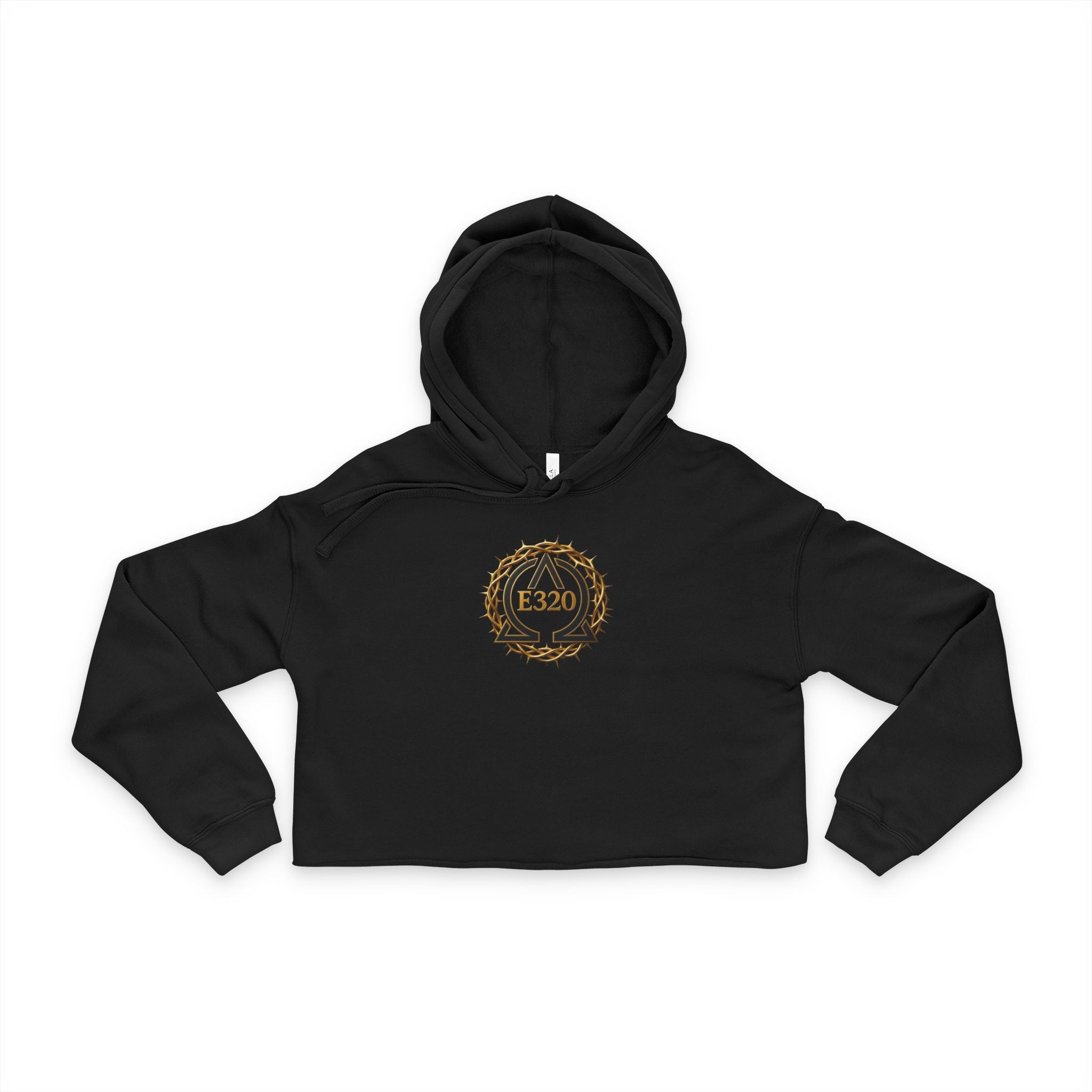 Women's Black and Gold Crown of Thorns Workout Hoodie Cropped Hoodie