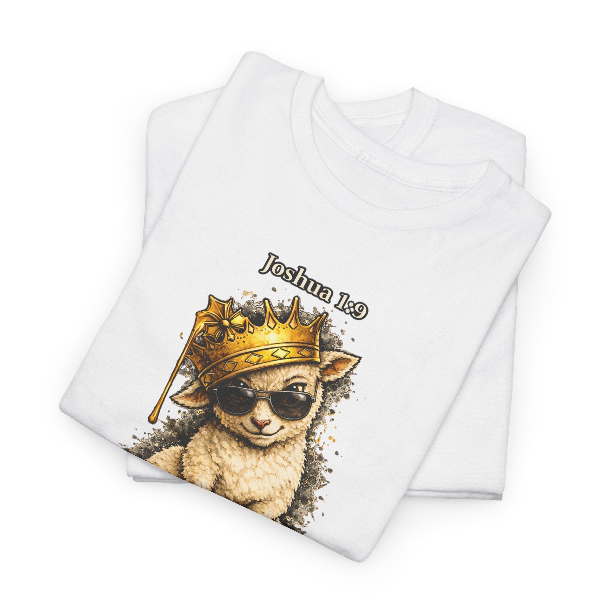 Joshua 1:9 Lion and Lamb Tee — "Be Strong and Courageous / God Is With You" Inspirational Graphic T-Shirt