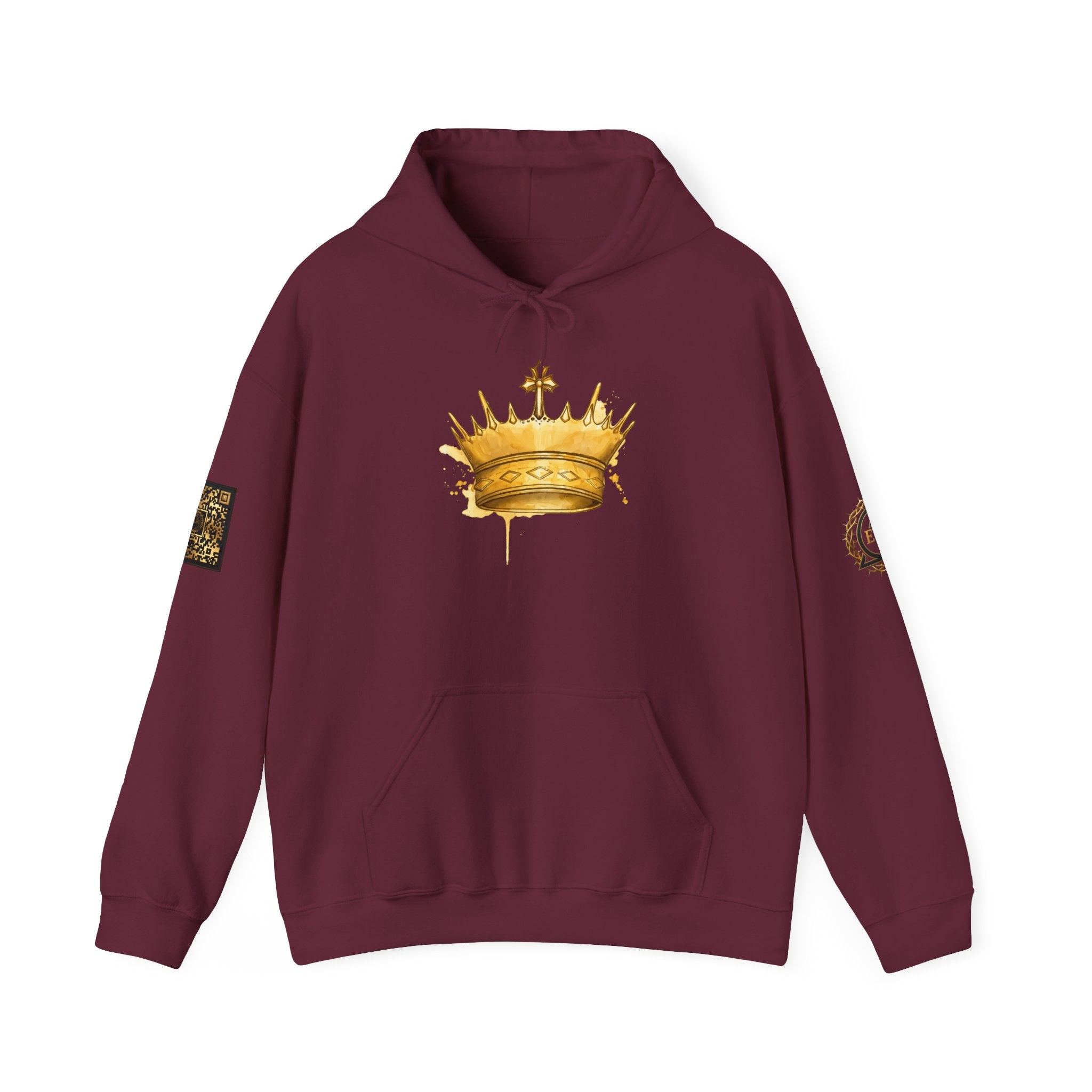 Gold Crown Hoodie — Regal Graphic Pullover for King/Queen Vibe