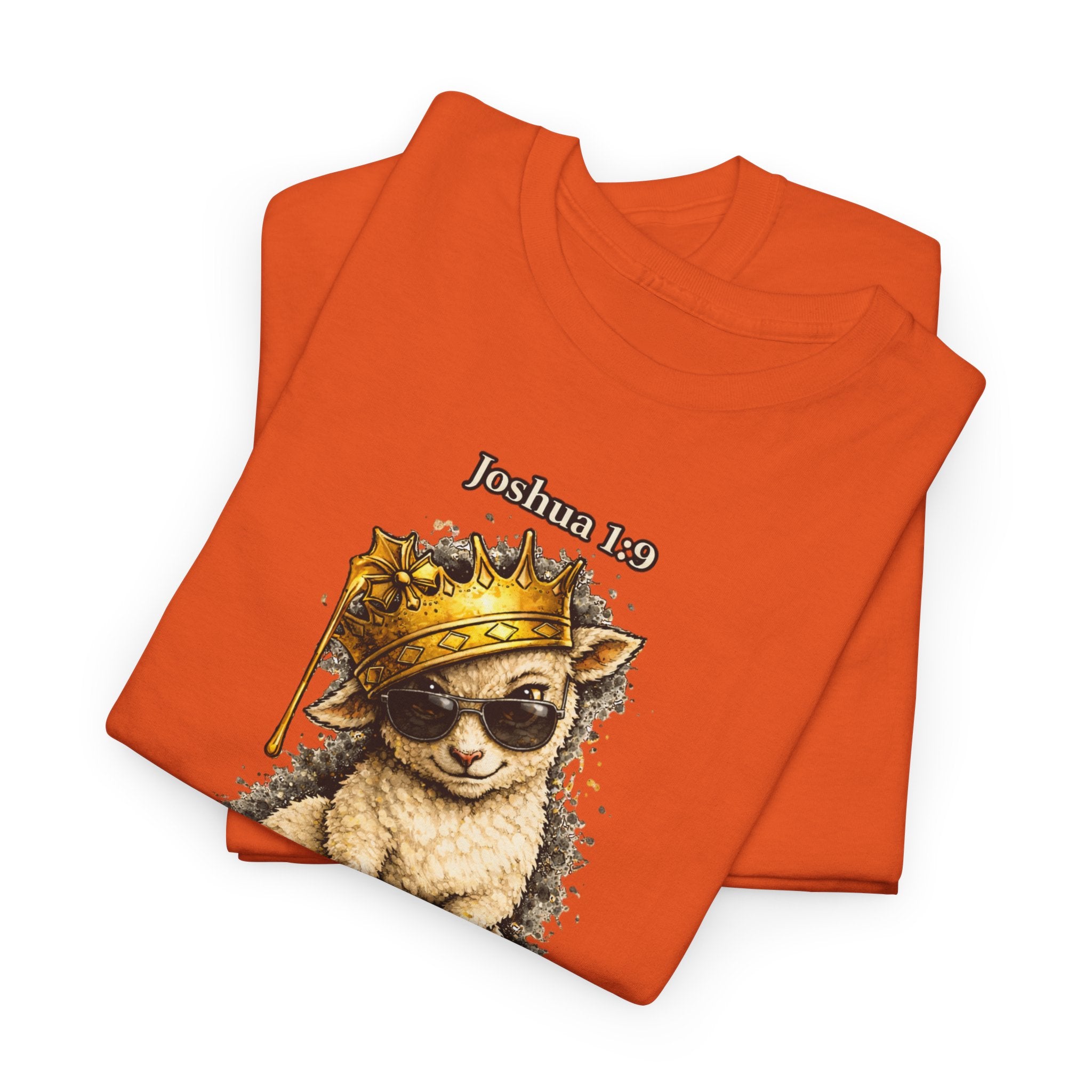 Joshua 1:9 Lion and Lamb Tee — "Be Strong and Courageous / God Is With You" Inspirational Graphic T-Shirt