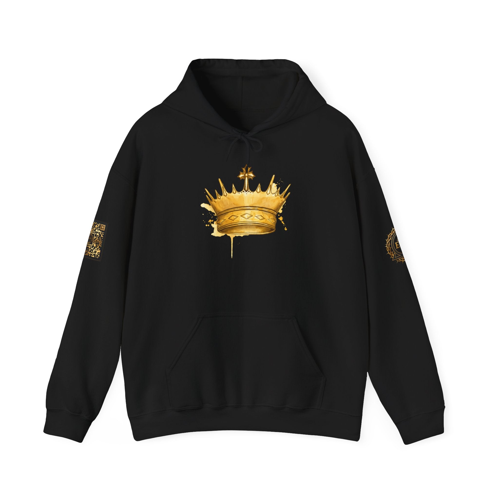 Gold Crown Hoodie — Regal Graphic Pullover for King/Queen Vibe