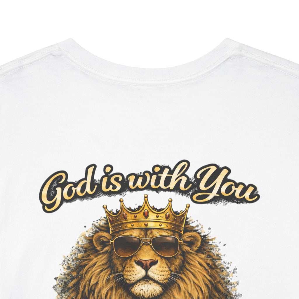 Joshua 1:9 Lion and Lamb Tee — "Be Strong and Courageous / God Is With You" Inspirational Graphic T-Shirt