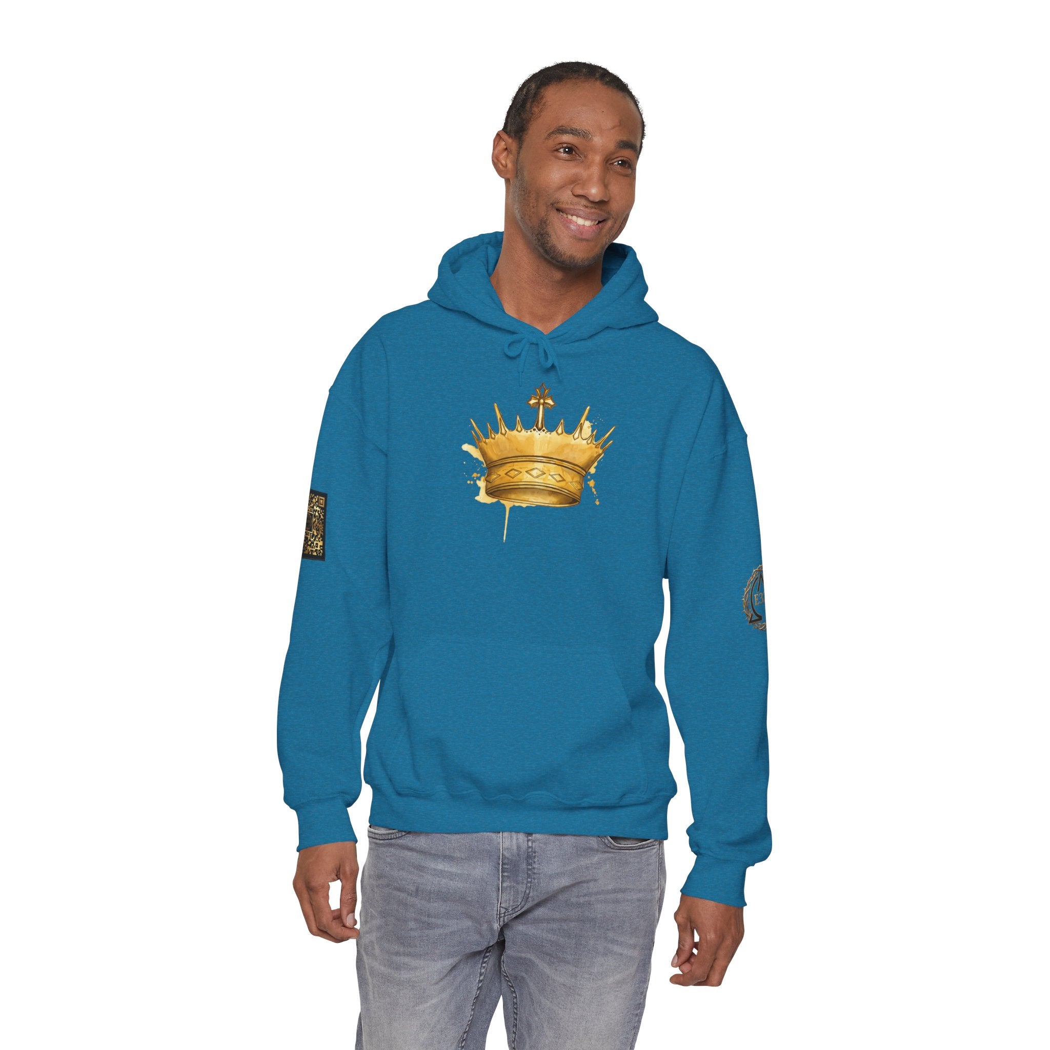 Gold Crown Hoodie — Regal Graphic Pullover for King/Queen Vibe