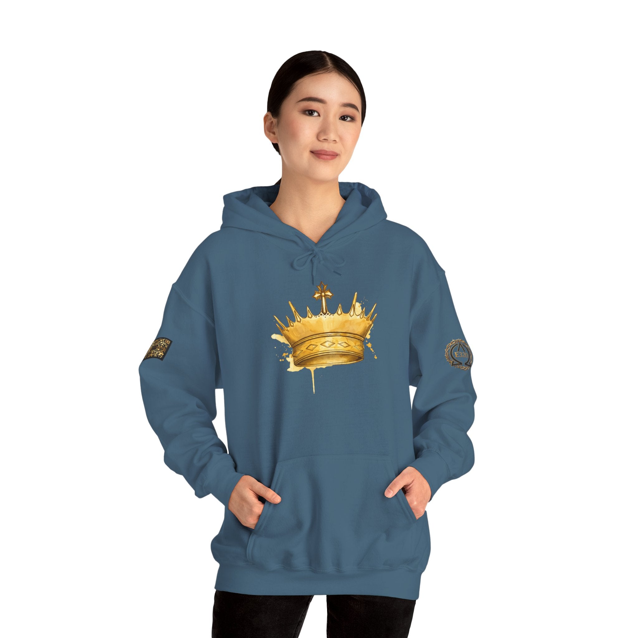 Gold Crown Hoodie — Regal Graphic Pullover for King/Queen Vibe