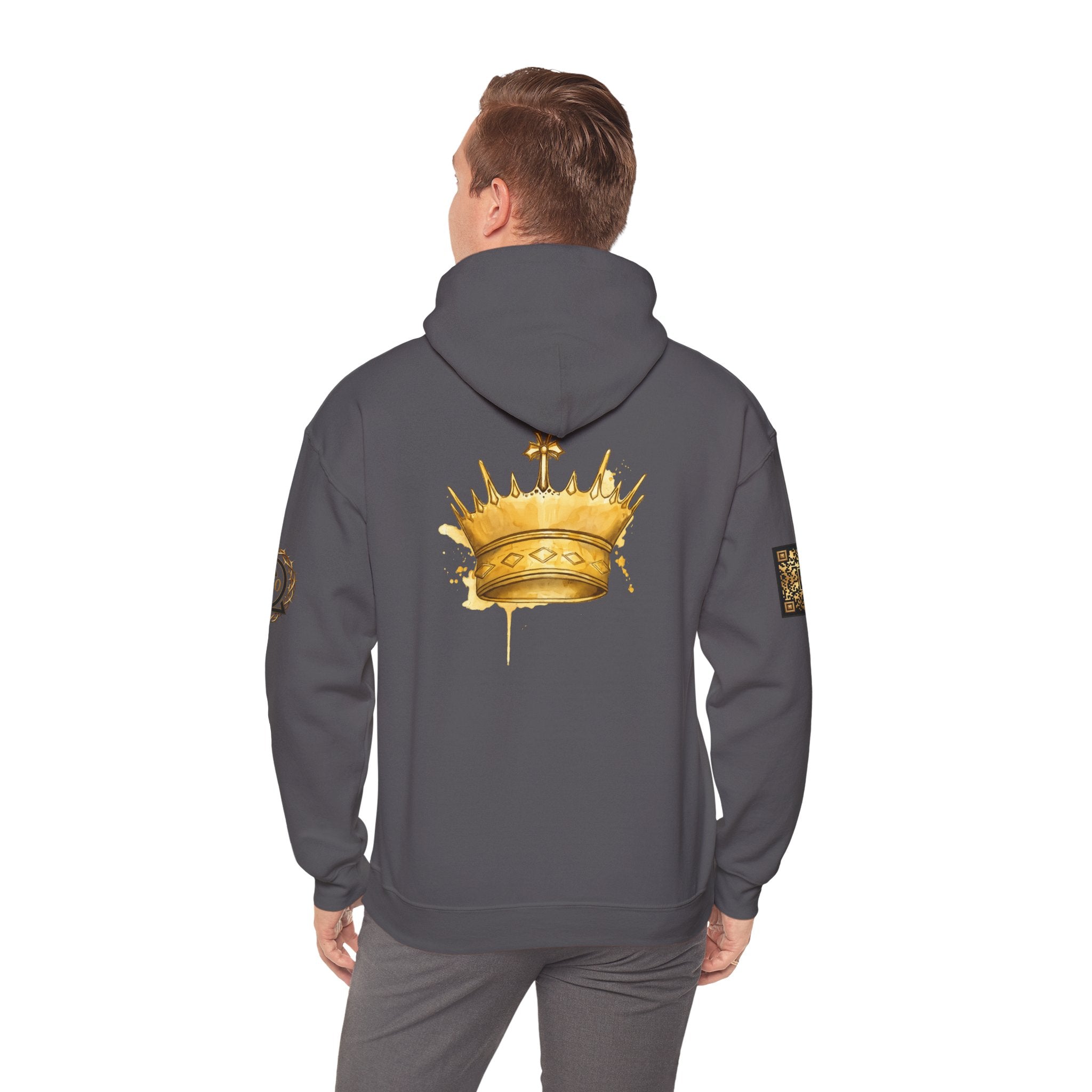 Gold Crown Hoodie — Regal Graphic Pullover for King/Queen Vibe