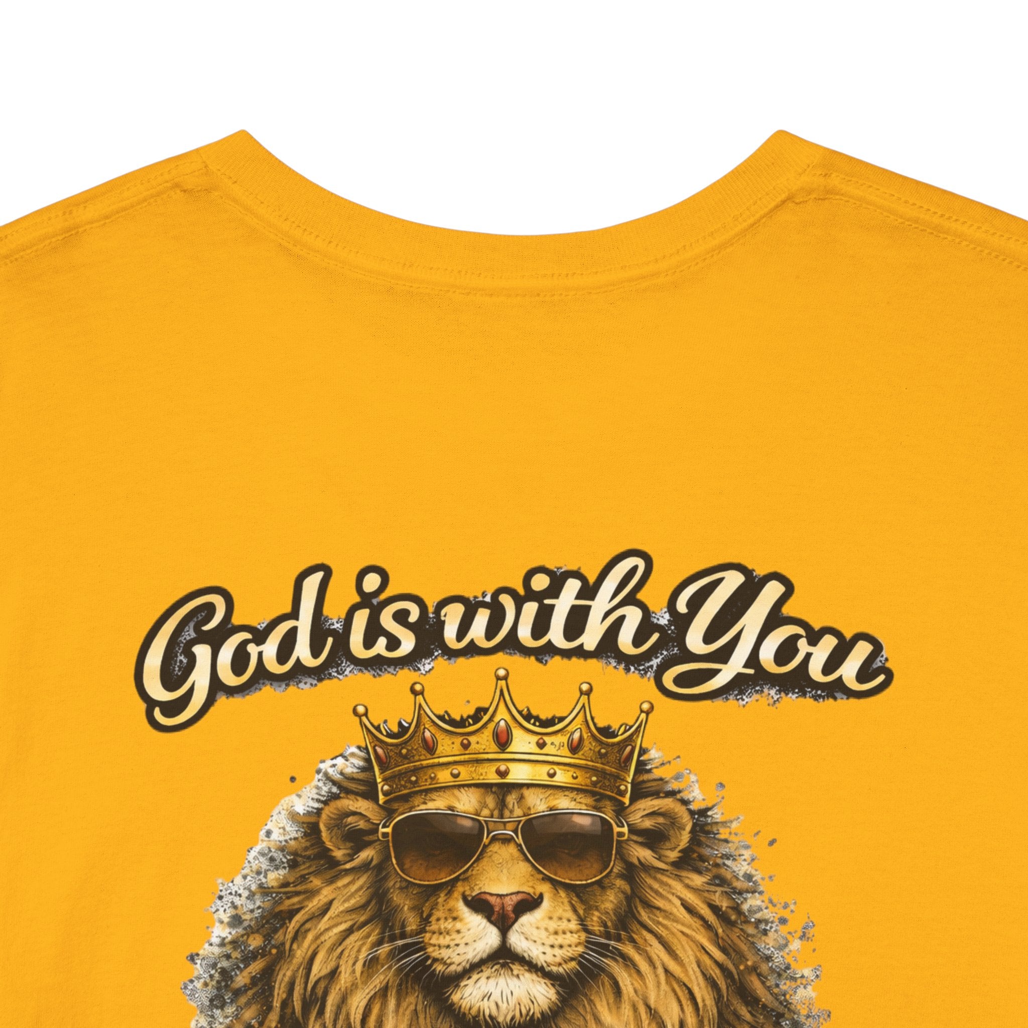 Joshua 1:9 Lion and Lamb Tee — "Be Strong and Courageous / God Is With You" Inspirational Graphic T-Shirt