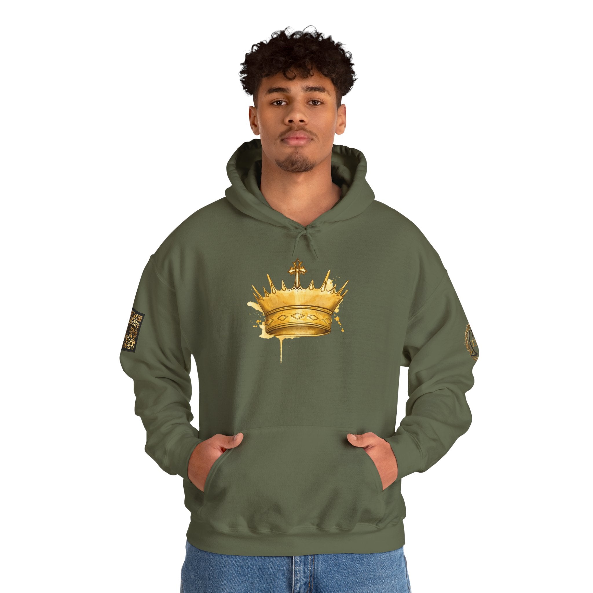 Gold Crown Hoodie — Regal Graphic Pullover for King/Queen Vibe