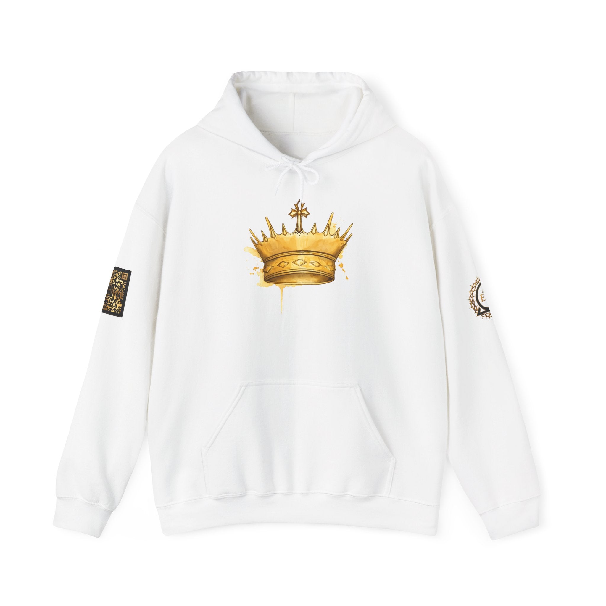 Gold Crown Hoodie — Regal Graphic Pullover for King/Queen Vibe