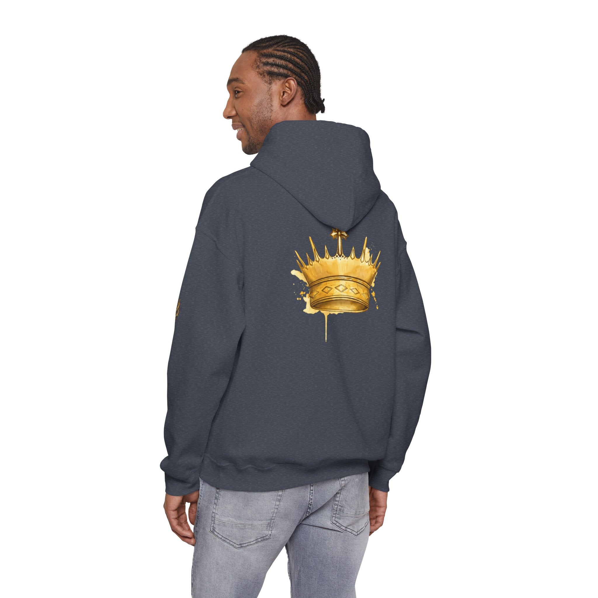Gold Crown Hoodie — Regal Graphic Pullover for King/Queen Vibe