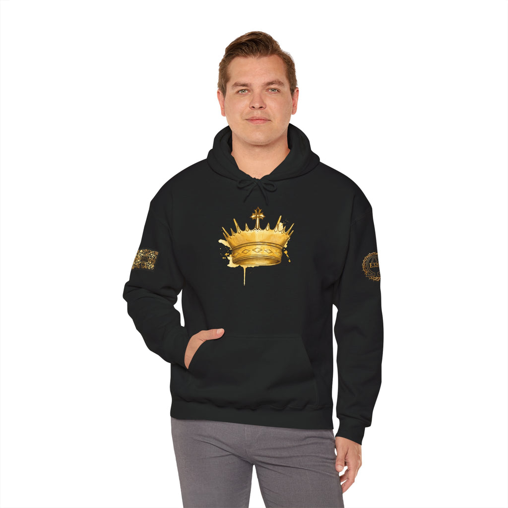 Gold Crown Hoodie — Regal Graphic Pullover for King/Queen Vibe