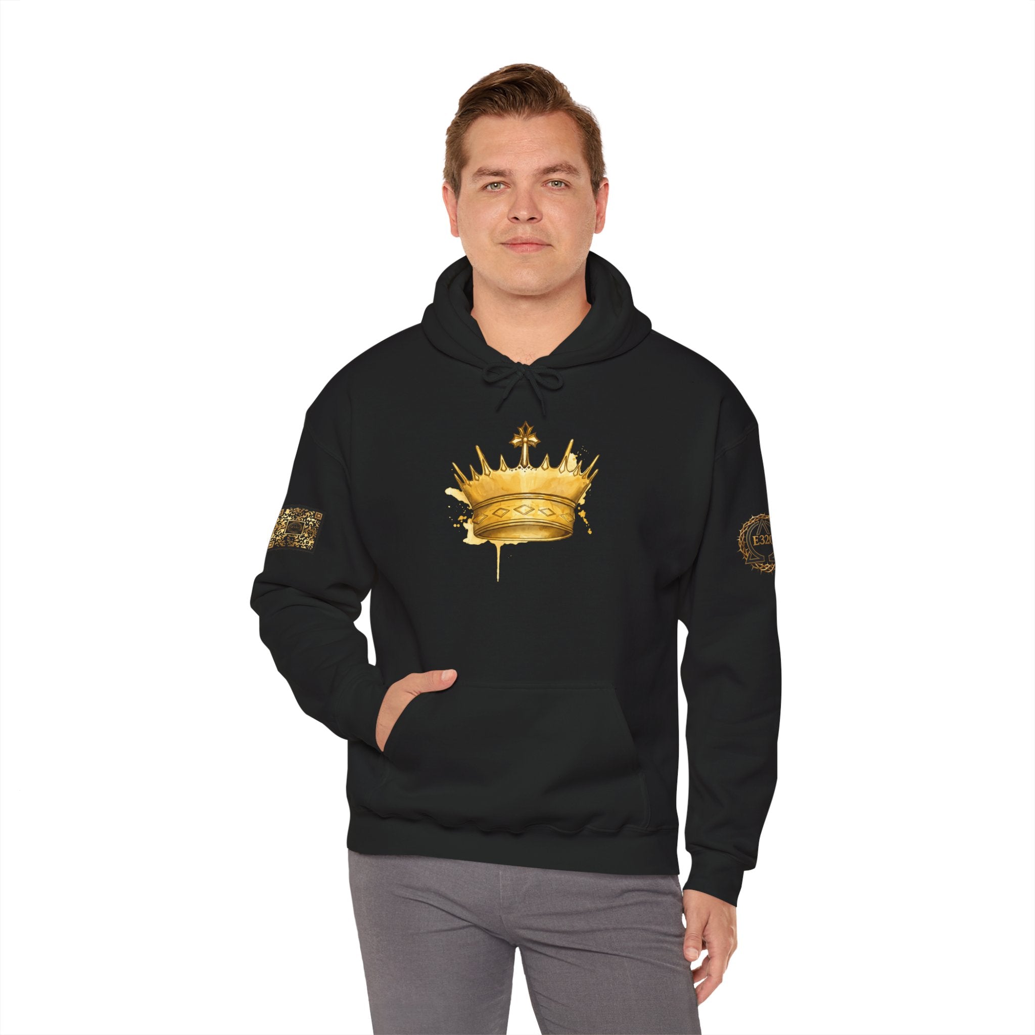 Gold Crown Hoodie — Regal Graphic Pullover for King/Queen Vibe