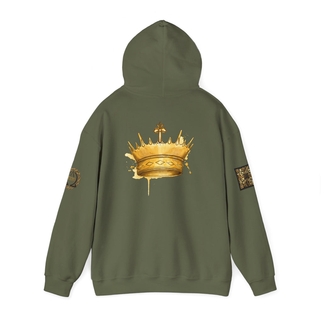 Gold Crown Hoodie — Regal Graphic Pullover for King/Queen Vibe