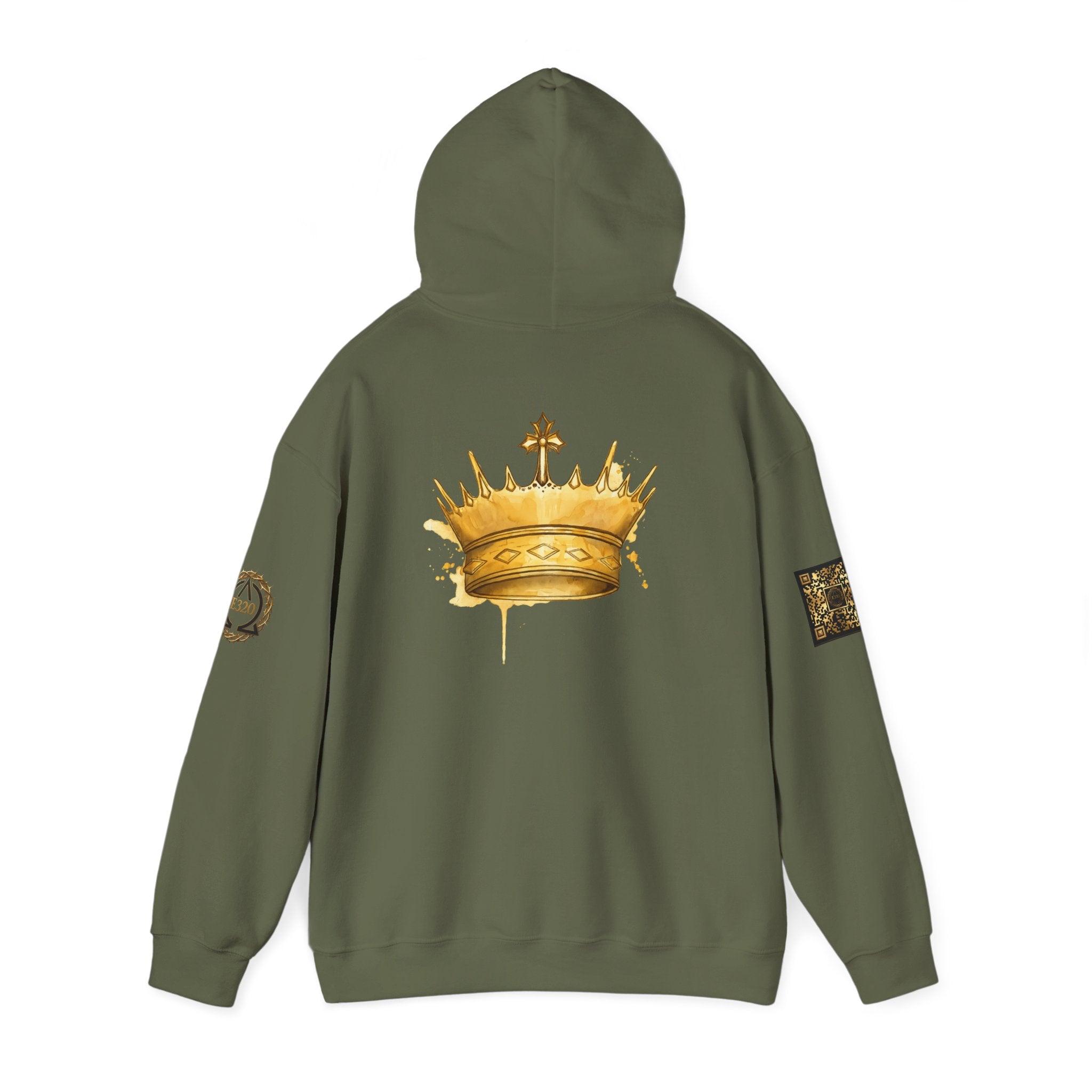 Gold Crown Hoodie — Regal Graphic Pullover for King/Queen Vibe