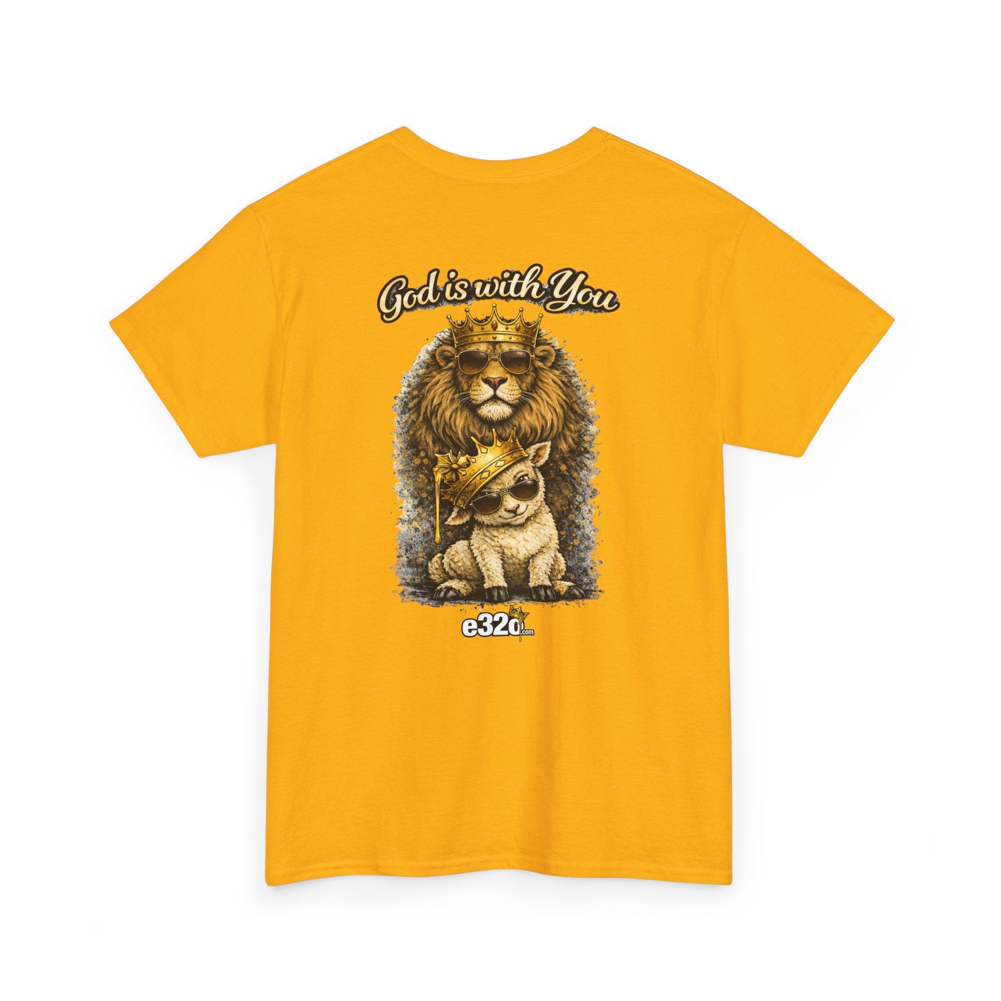 Joshua 1:9 Lion and Lamb Tee — "Be Strong and Courageous / God Is With You" Inspirational Graphic T-Shirt