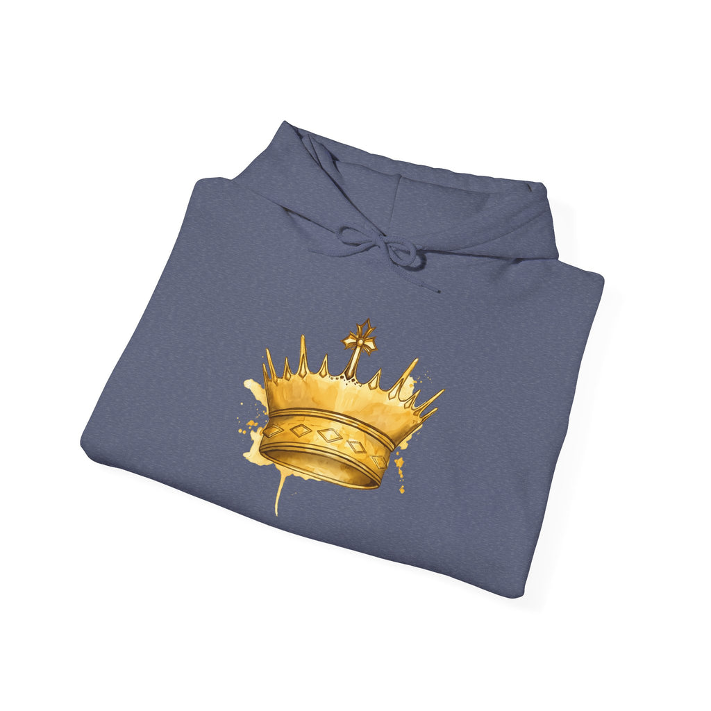 Gold Crown Hoodie — Regal Graphic Pullover for King/Queen Vibe