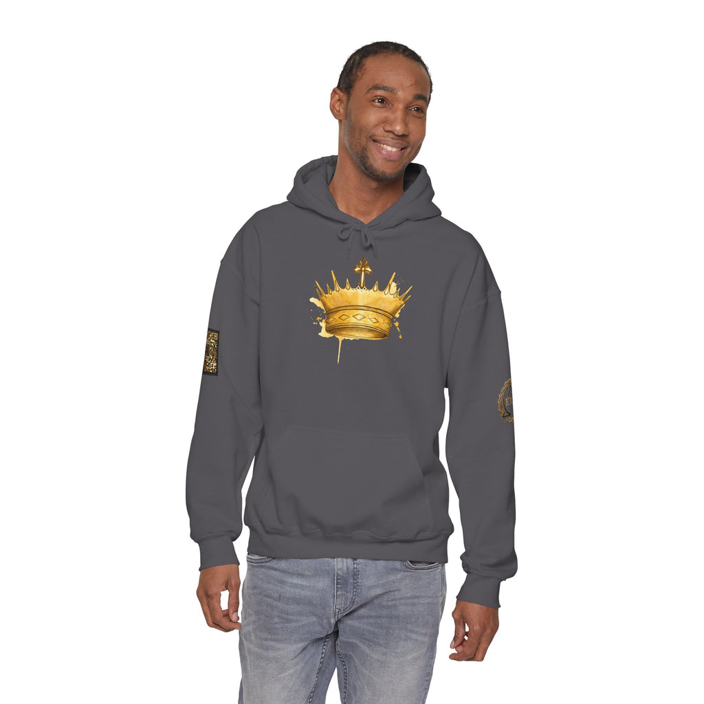 Gold Crown Hoodie — Regal Graphic Pullover for King/Queen Vibe