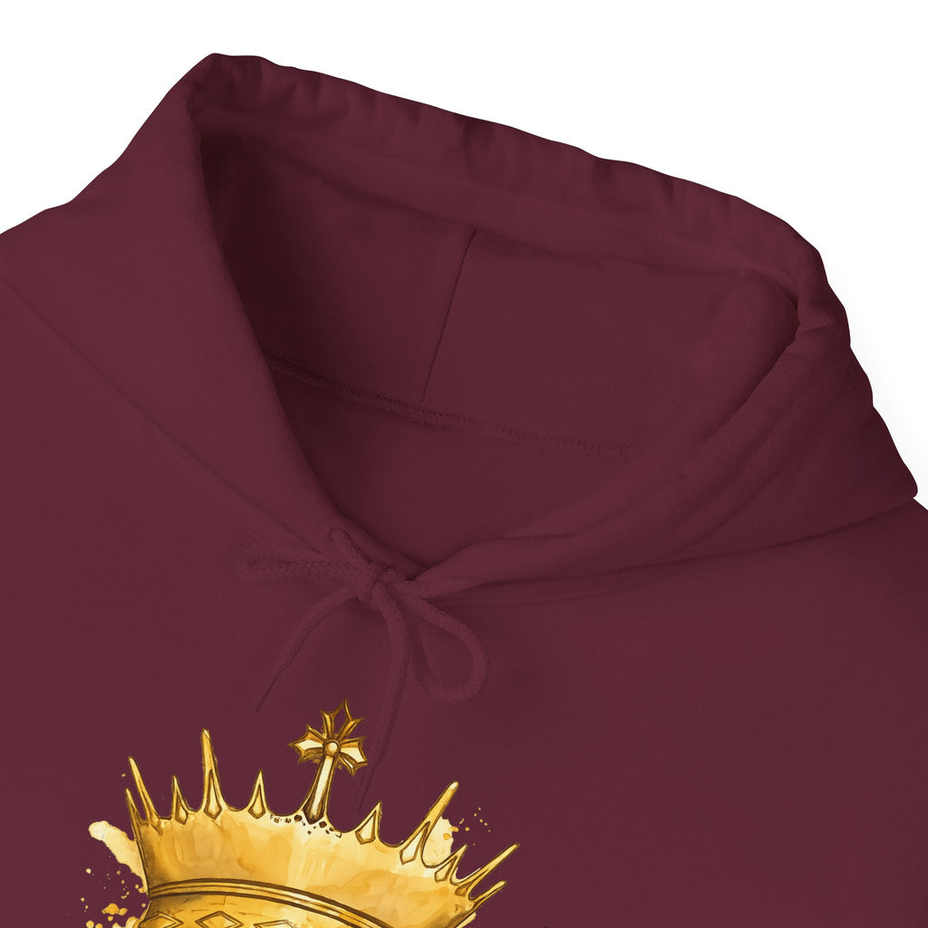 Gold Crown Hoodie — Regal Graphic Pullover for King/Queen Vibe