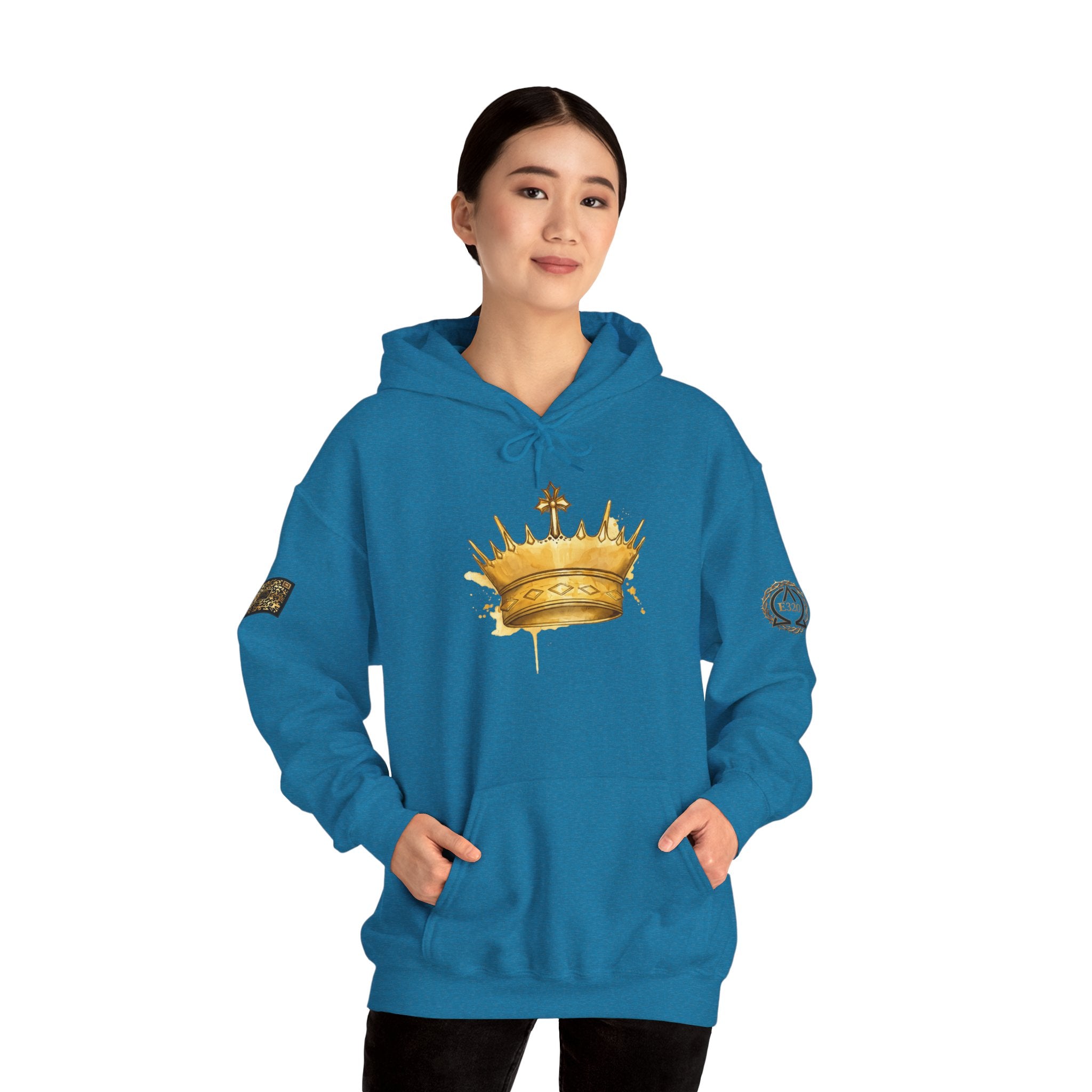 Gold Crown Hoodie — Regal Graphic Pullover for King/Queen Vibe