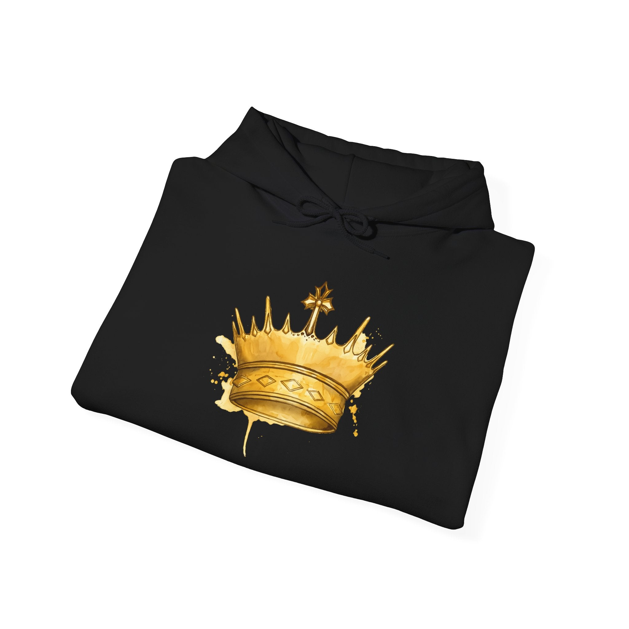 Gold Crown Hoodie — Regal Graphic Pullover for King/Queen Vibe
