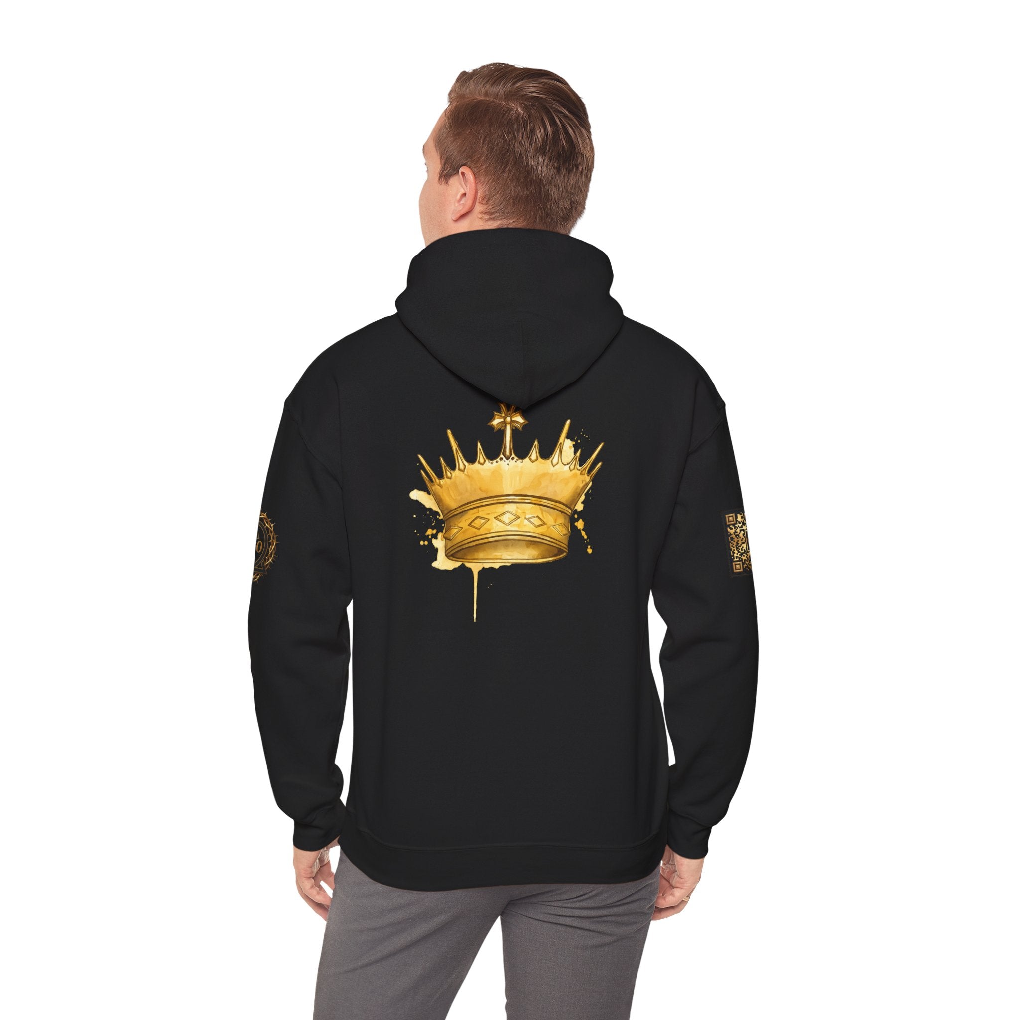 Gold Crown Hoodie — Regal Graphic Pullover for King/Queen Vibe