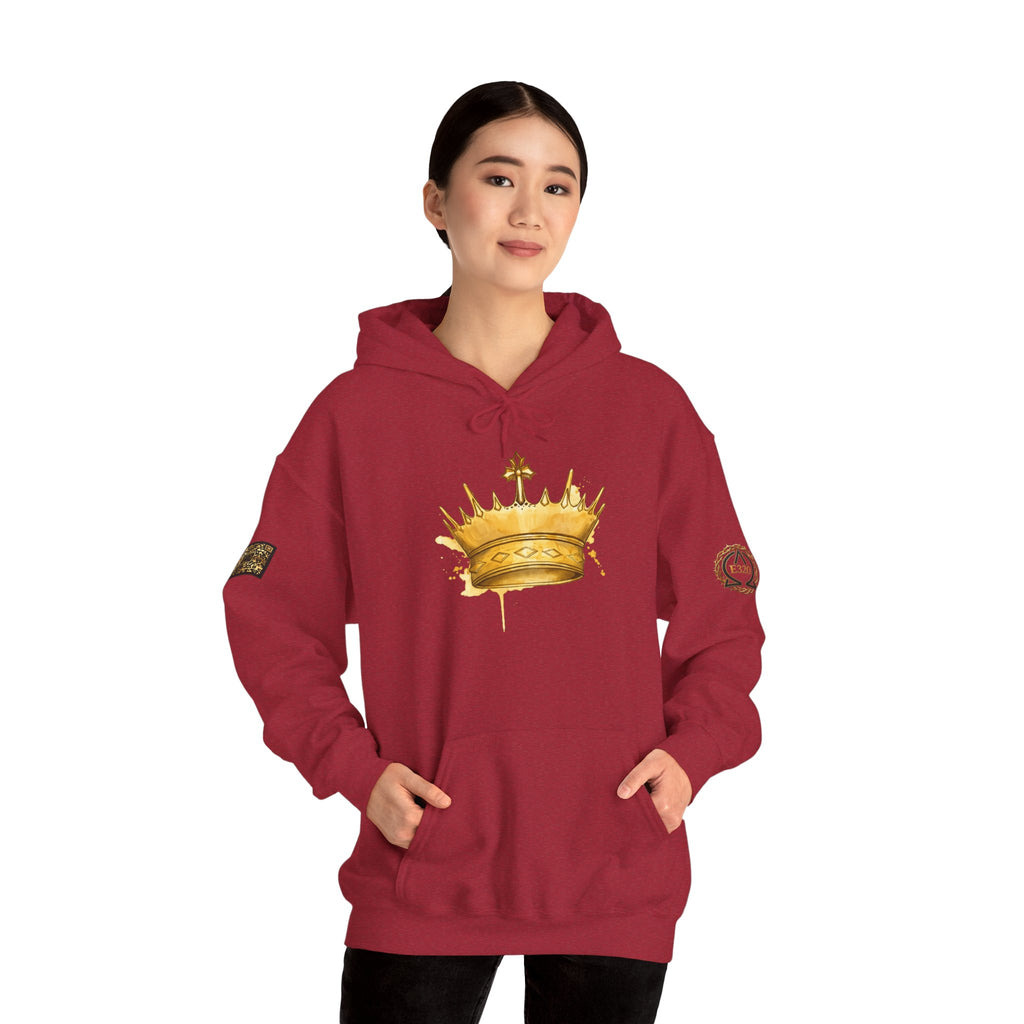 Gold Crown Hoodie — Regal Graphic Pullover for King/Queen Vibe