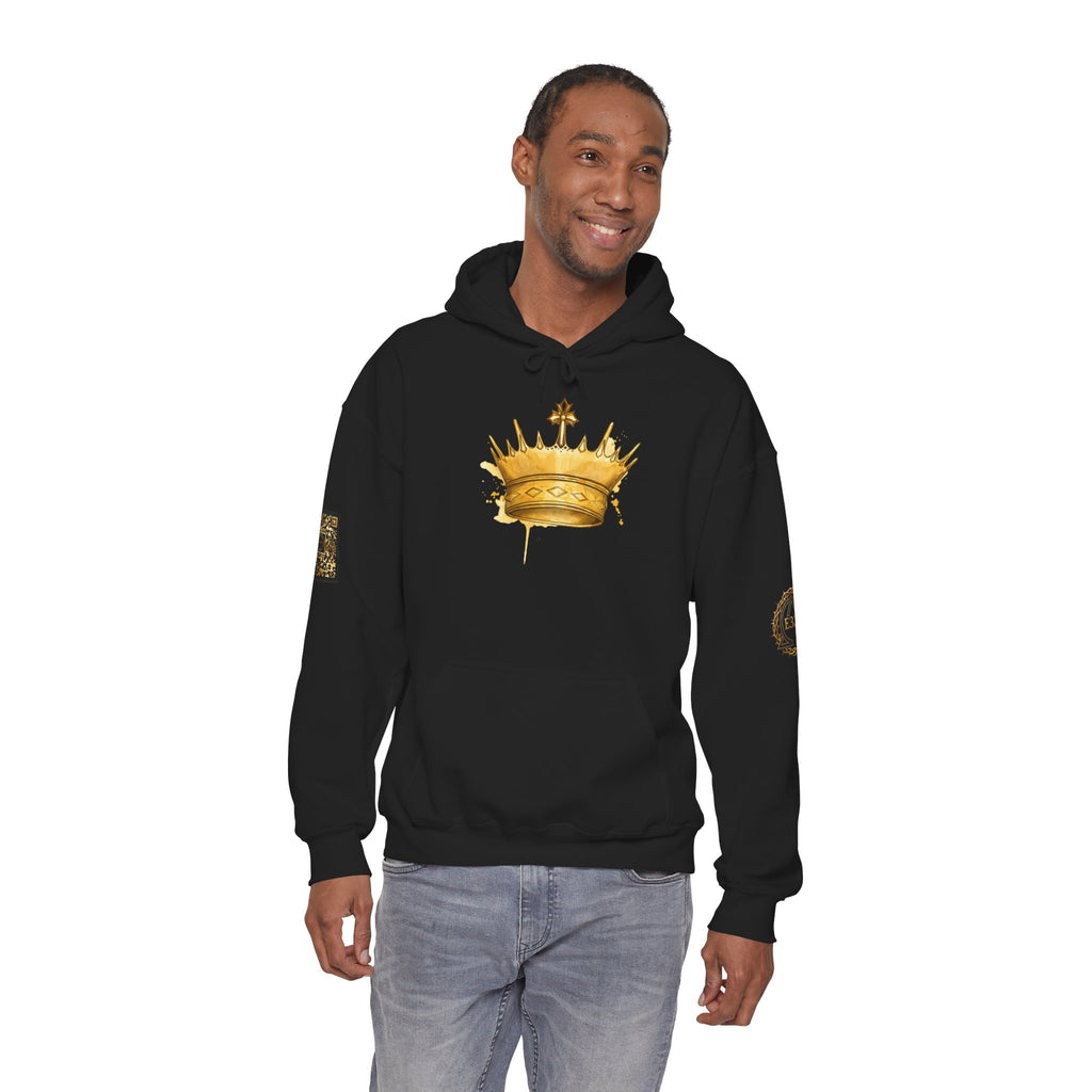 Gold Crown Hoodie — Regal Graphic Pullover for King/Queen Vibe