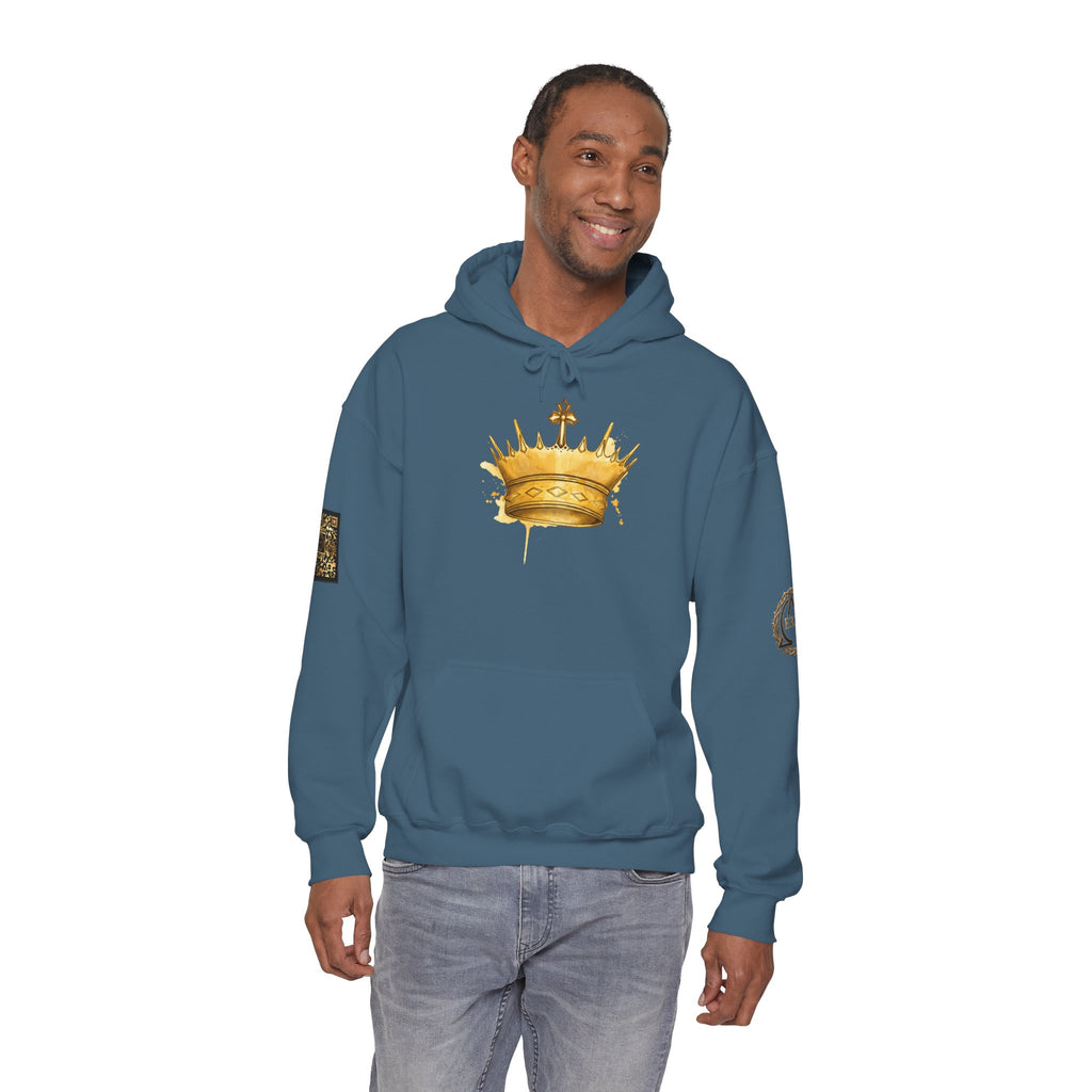Gold Crown Hoodie — Regal Graphic Pullover for King/Queen Vibe