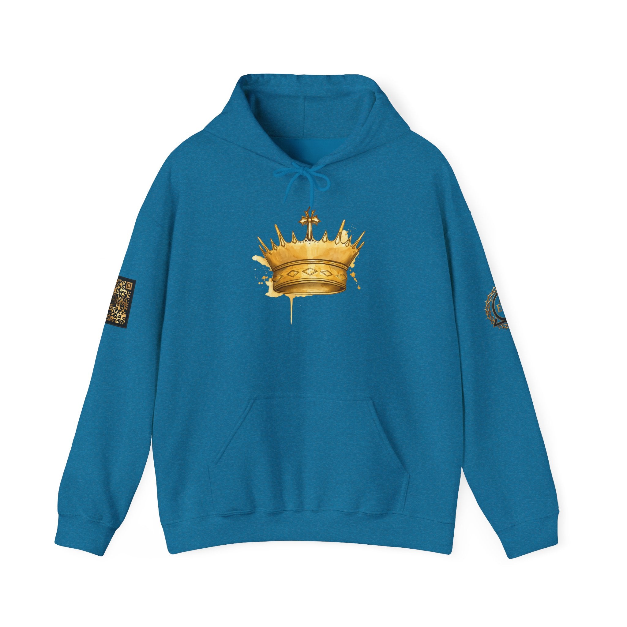 Gold Crown Hoodie — Regal Graphic Pullover for King/Queen Vibe