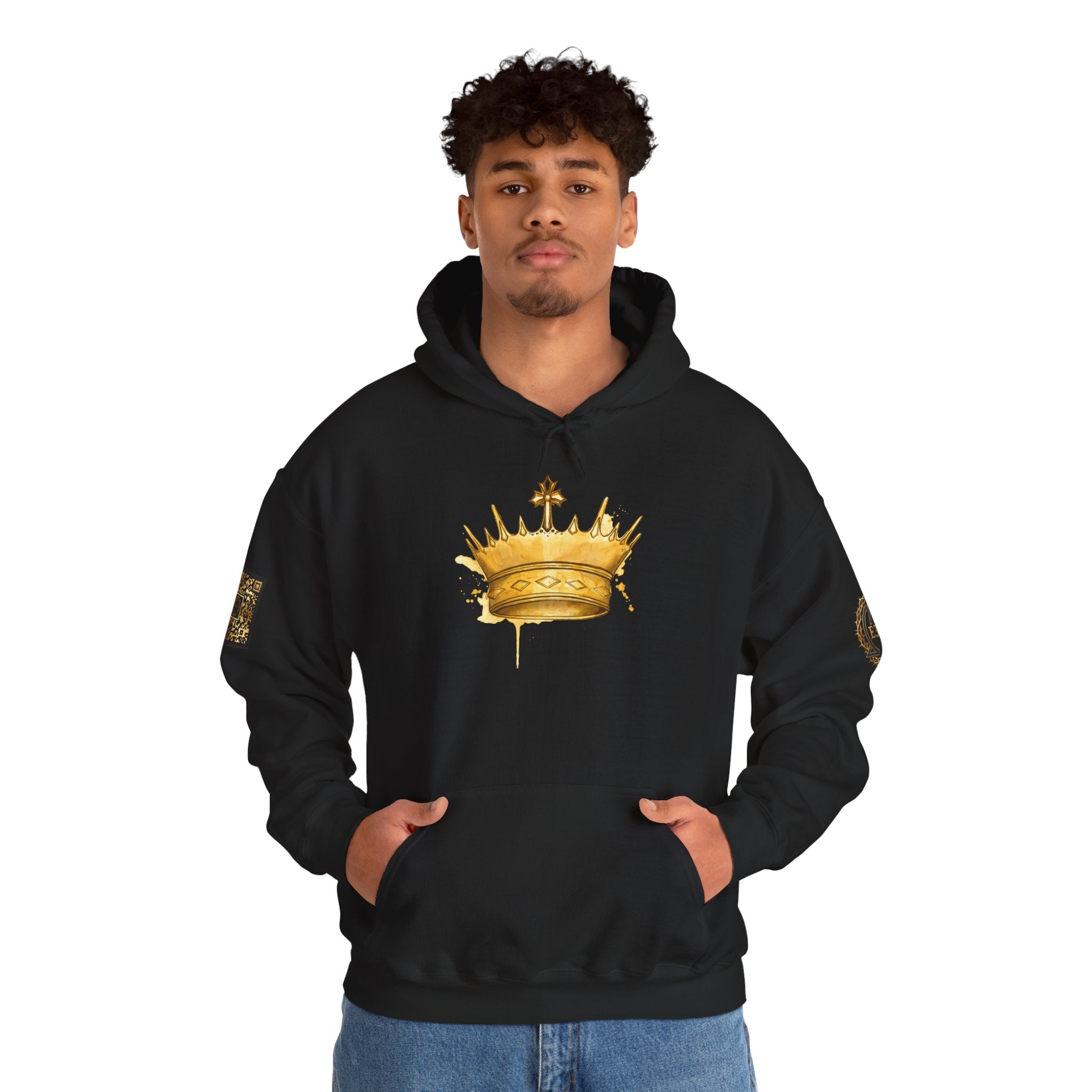 Gold Crown Hoodie — Regal Graphic Pullover for King/Queen Vibe