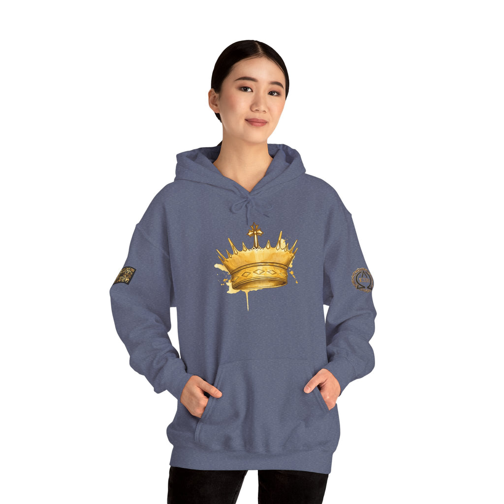Gold Crown Hoodie — Regal Graphic Pullover for King/Queen Vibe