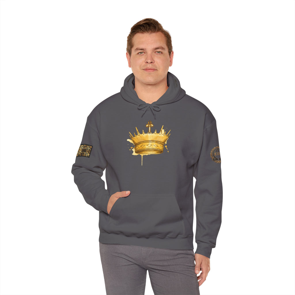 Gold Crown Hoodie — Regal Graphic Pullover for King/Queen Vibe