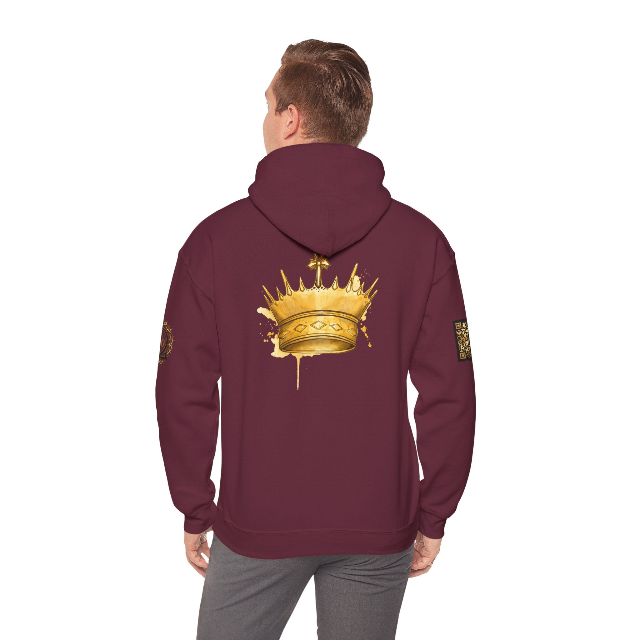 Gold Crown Hoodie — Regal Graphic Pullover for King/Queen Vibe