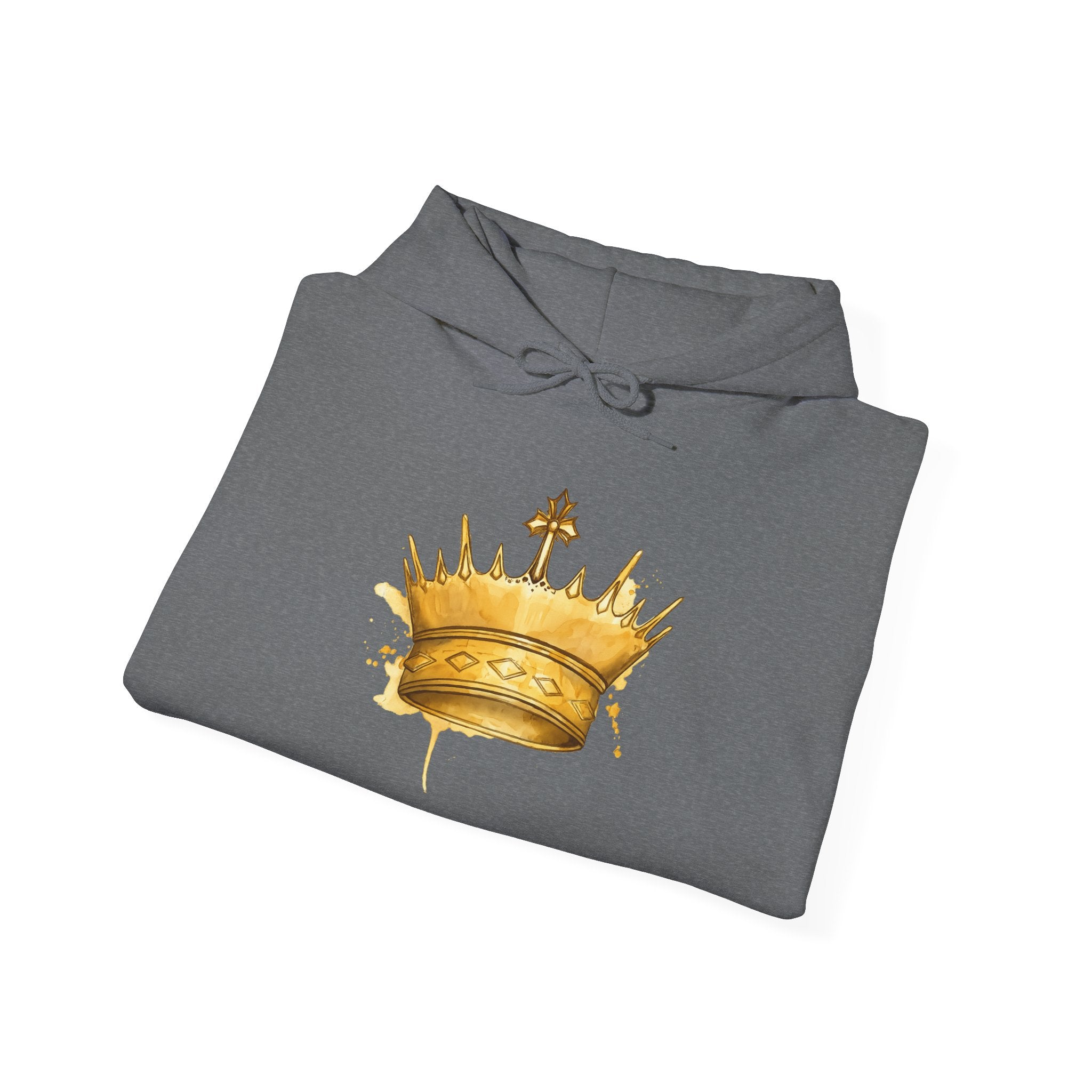 Gold Crown Hoodie — Regal Graphic Pullover for King/Queen Vibe