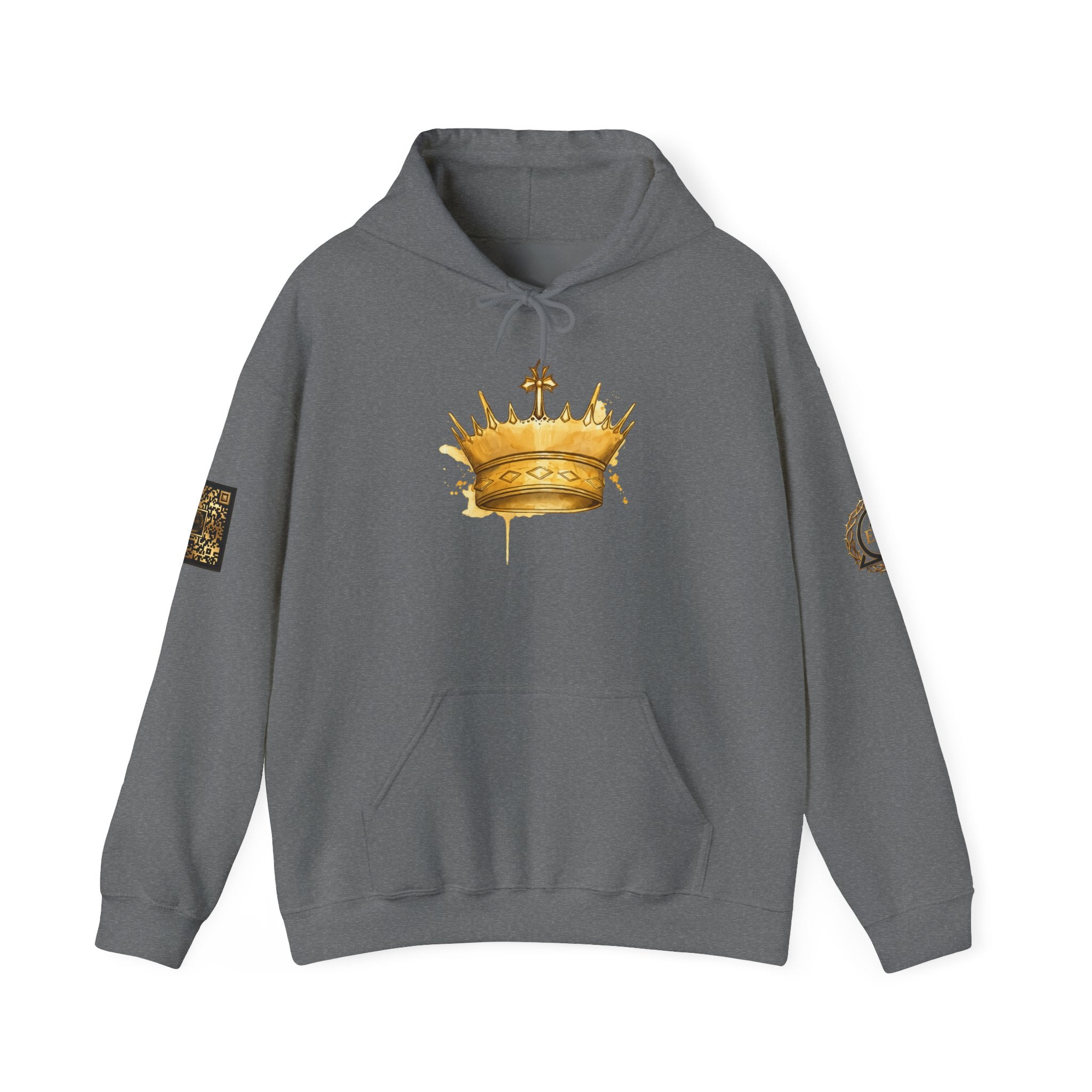 Gold Crown Hoodie — Regal Graphic Pullover for King/Queen Vibe