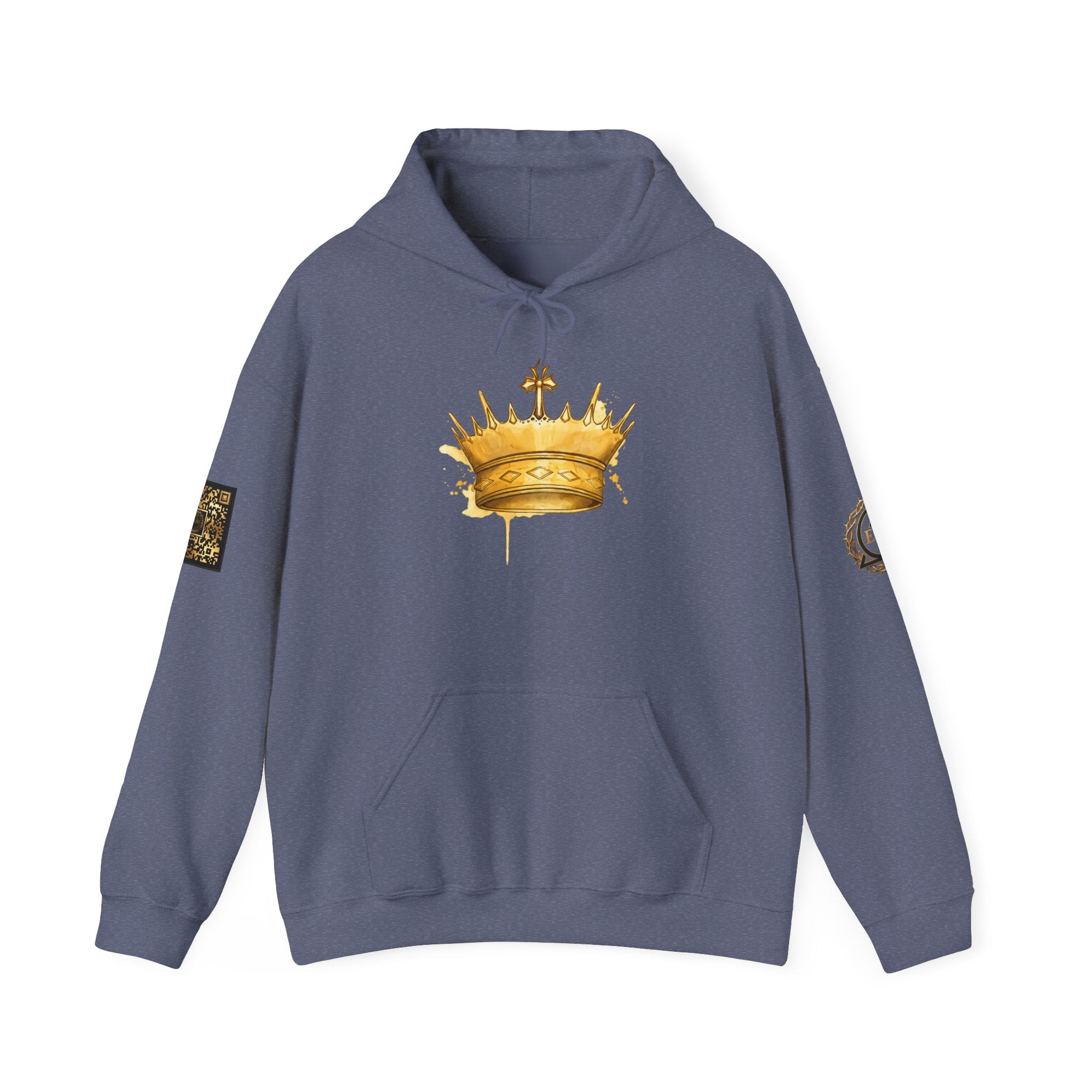 Gold Crown Hoodie — Regal Graphic Pullover for King/Queen Vibe